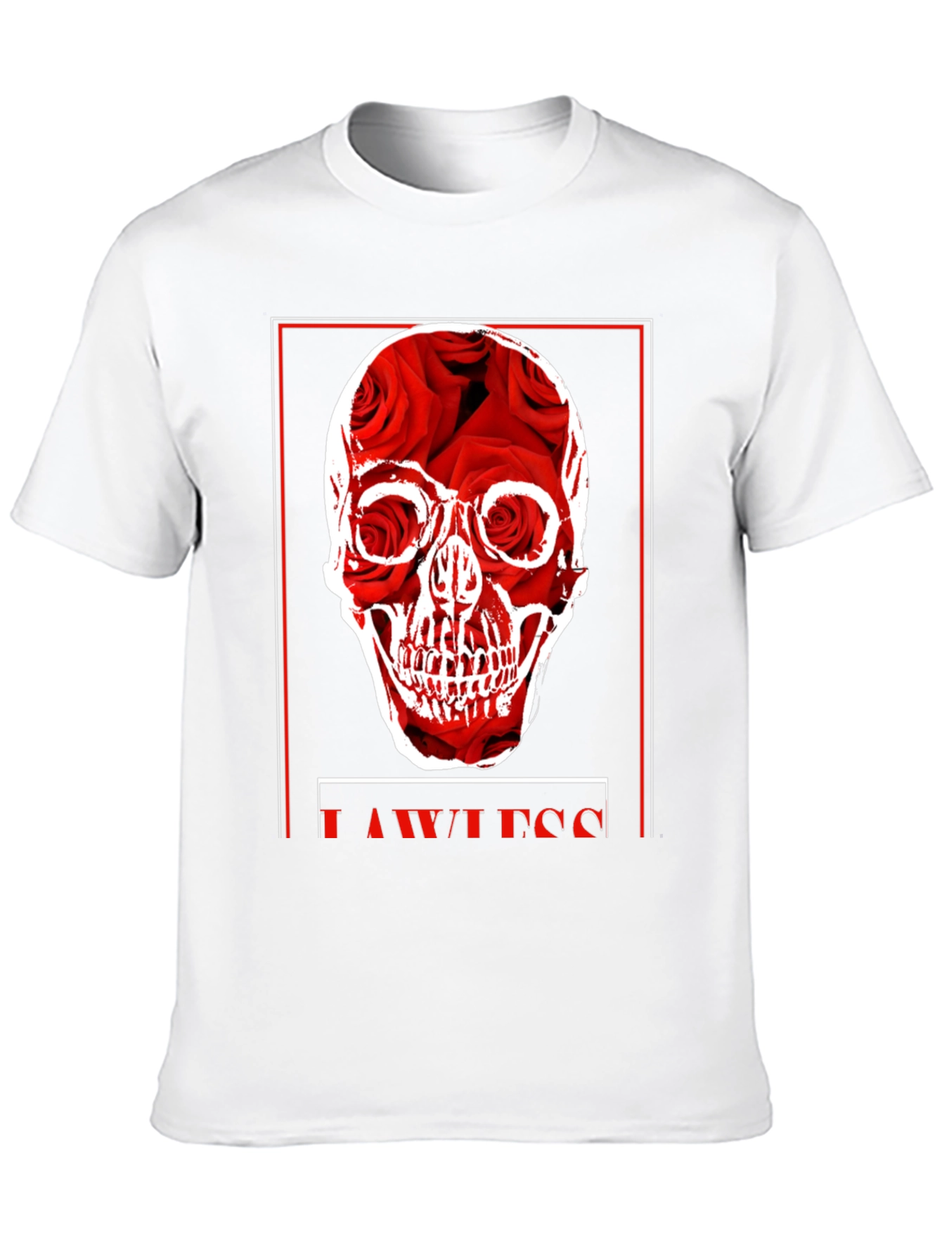 Rose Skull Graphic Print Black T-Shirt