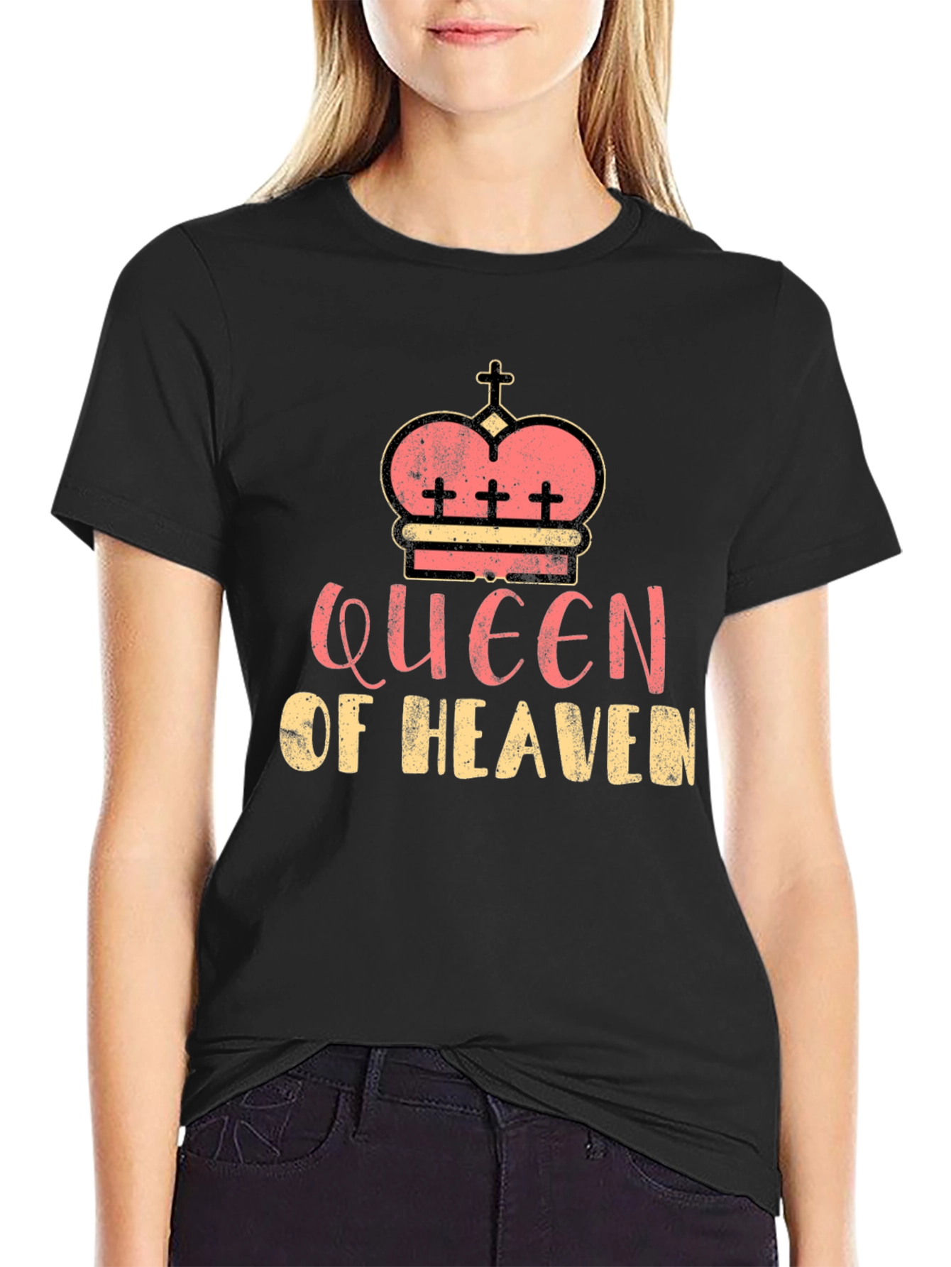 Queen of Heaven Graphic Tee - Black