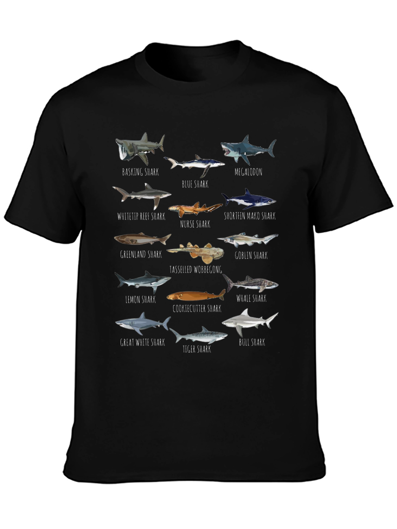 Shark Species Graphic T-Shirt
