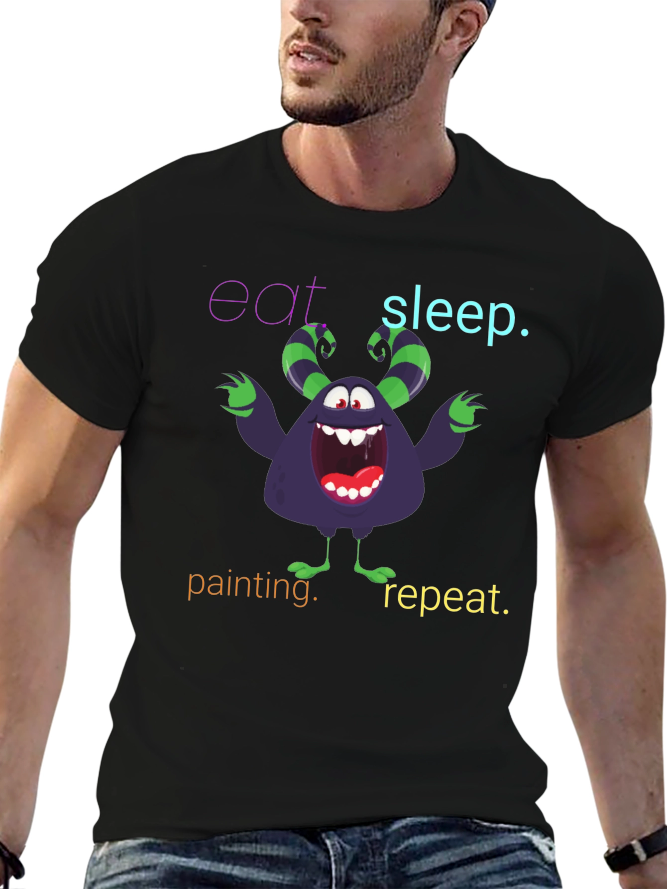 Eat Sleep Painting Monster T-Shirt