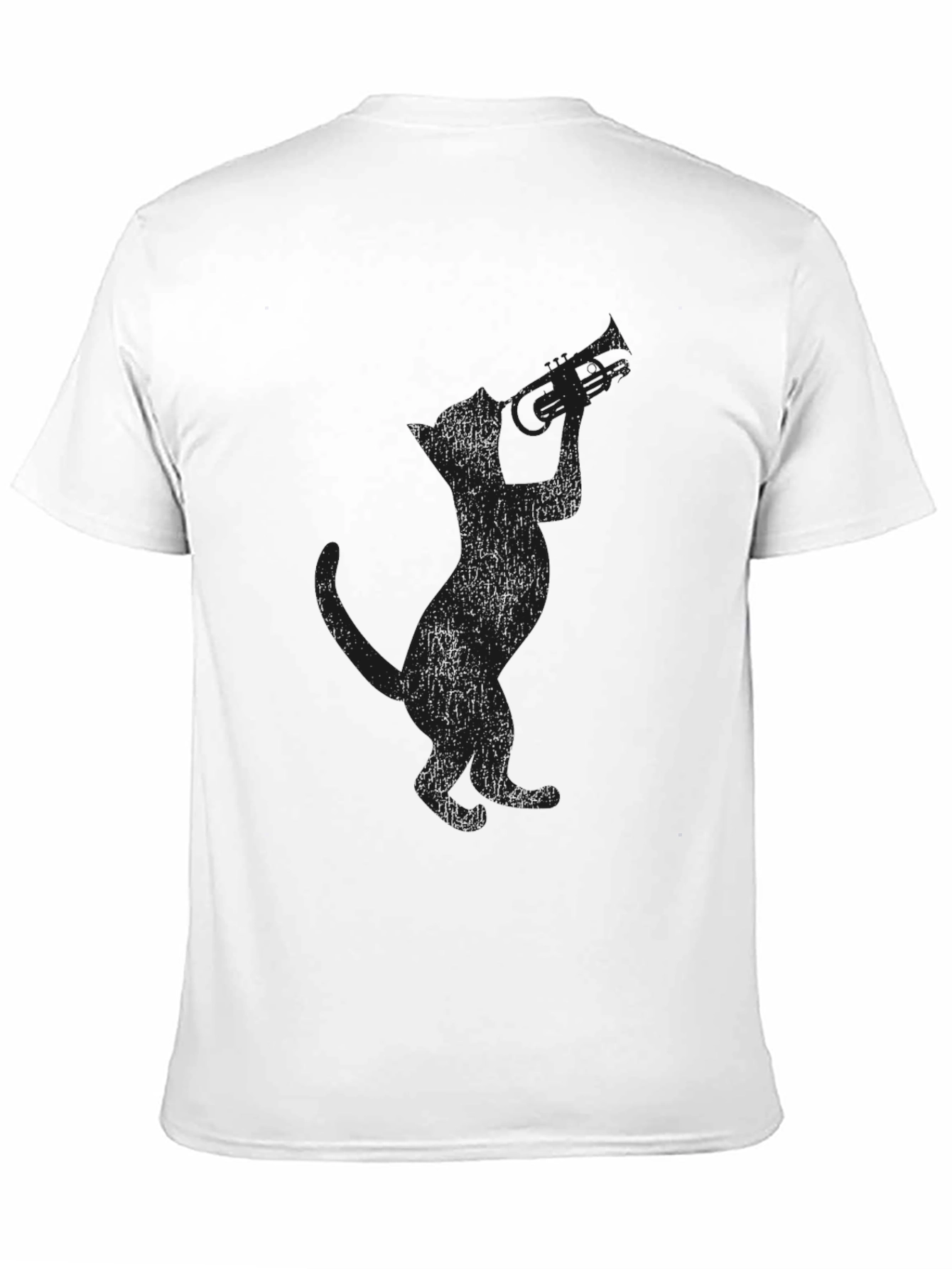Cool Cat Trumpet Player Black T-Shirt