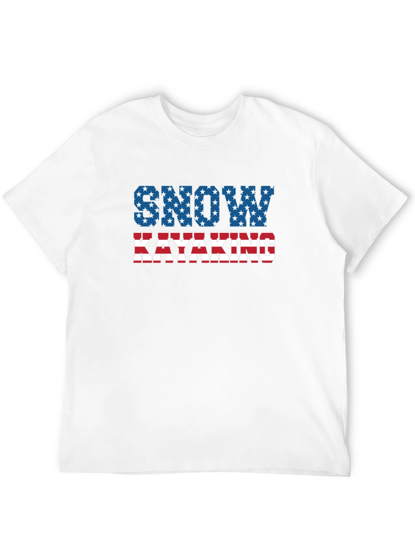 Snow Kayaking American Flag T-Shirt