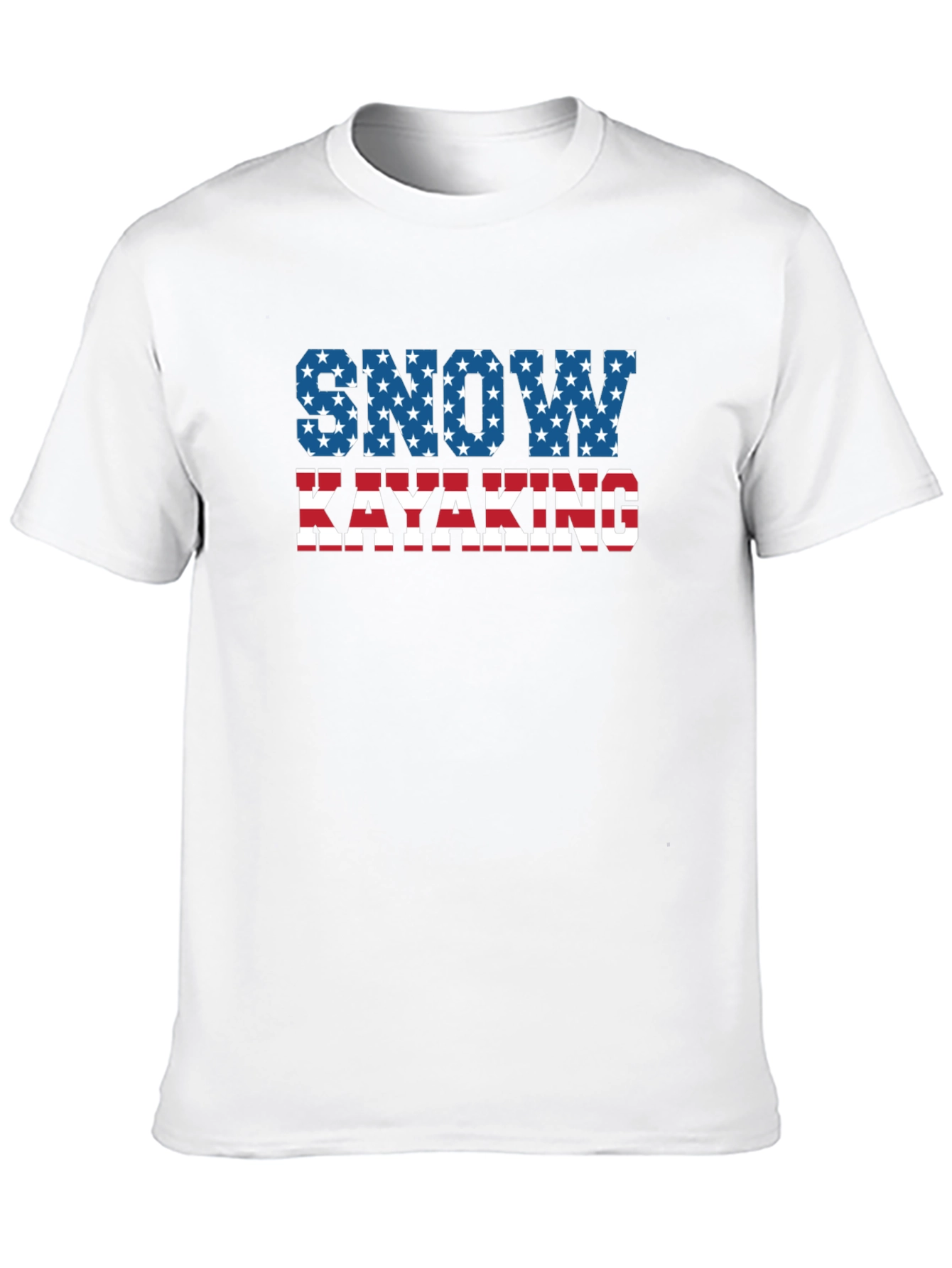 Snow Kayaking American Flag T-Shirt