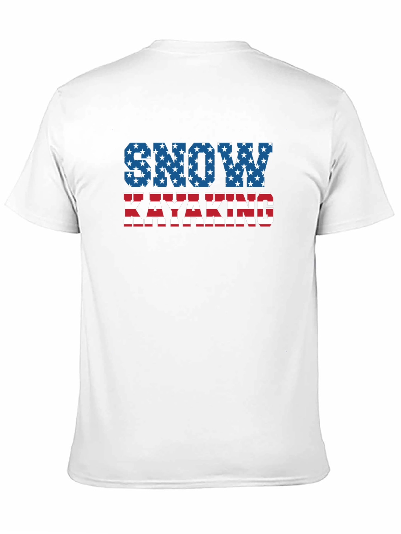 Snow Kayaking American Flag T-Shirt