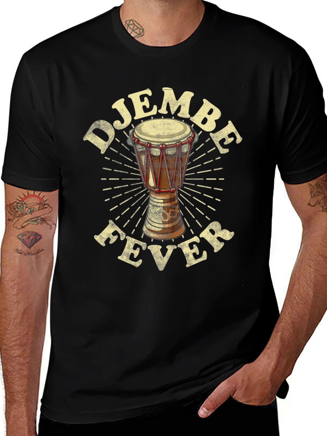 Djembe Fever Graphic T-Shirt - African Drum Music Tee