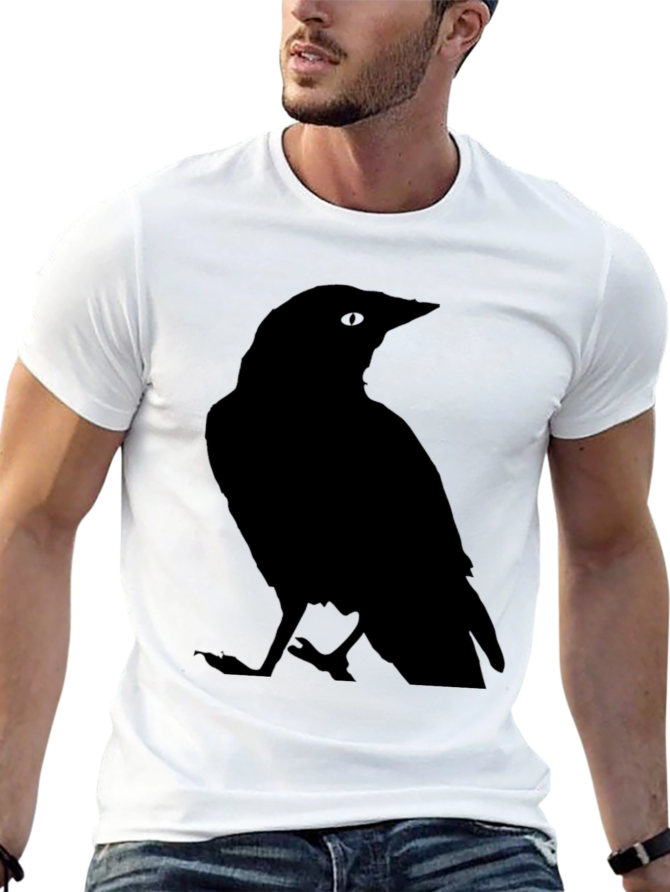 Raven Silhouette Graphic Tee - Classic Black T-Shirt