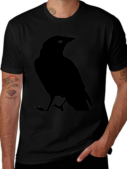 Raven Silhouette Graphic Tee - Classic Black T-Shirt