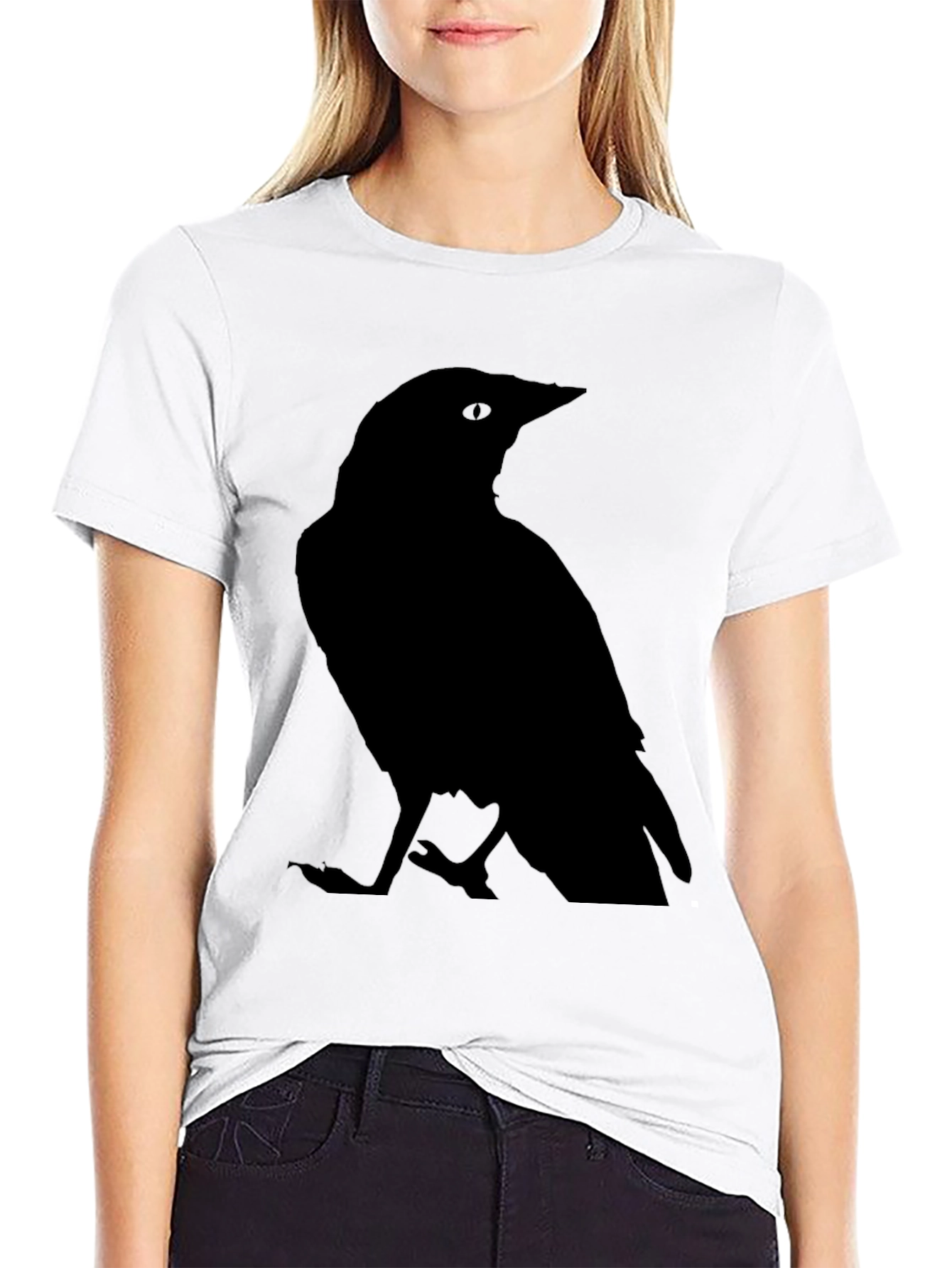 Raven Silhouette Graphic Tee - Classic Black T-Shirt
