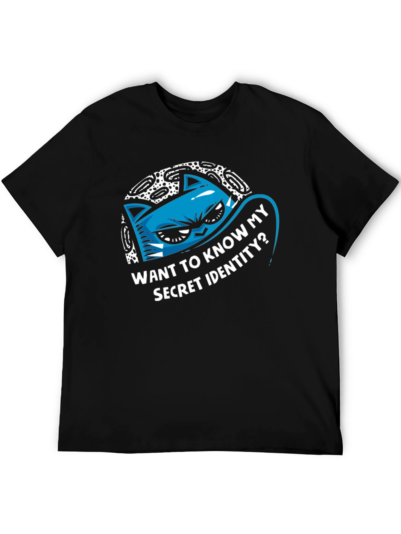Secret Identity Cat Graphic Tee - Cool & Quirky