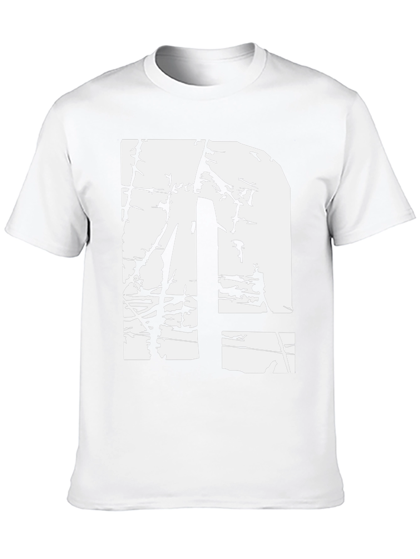 Distressed White Letter N Graphic Black T-Shirt