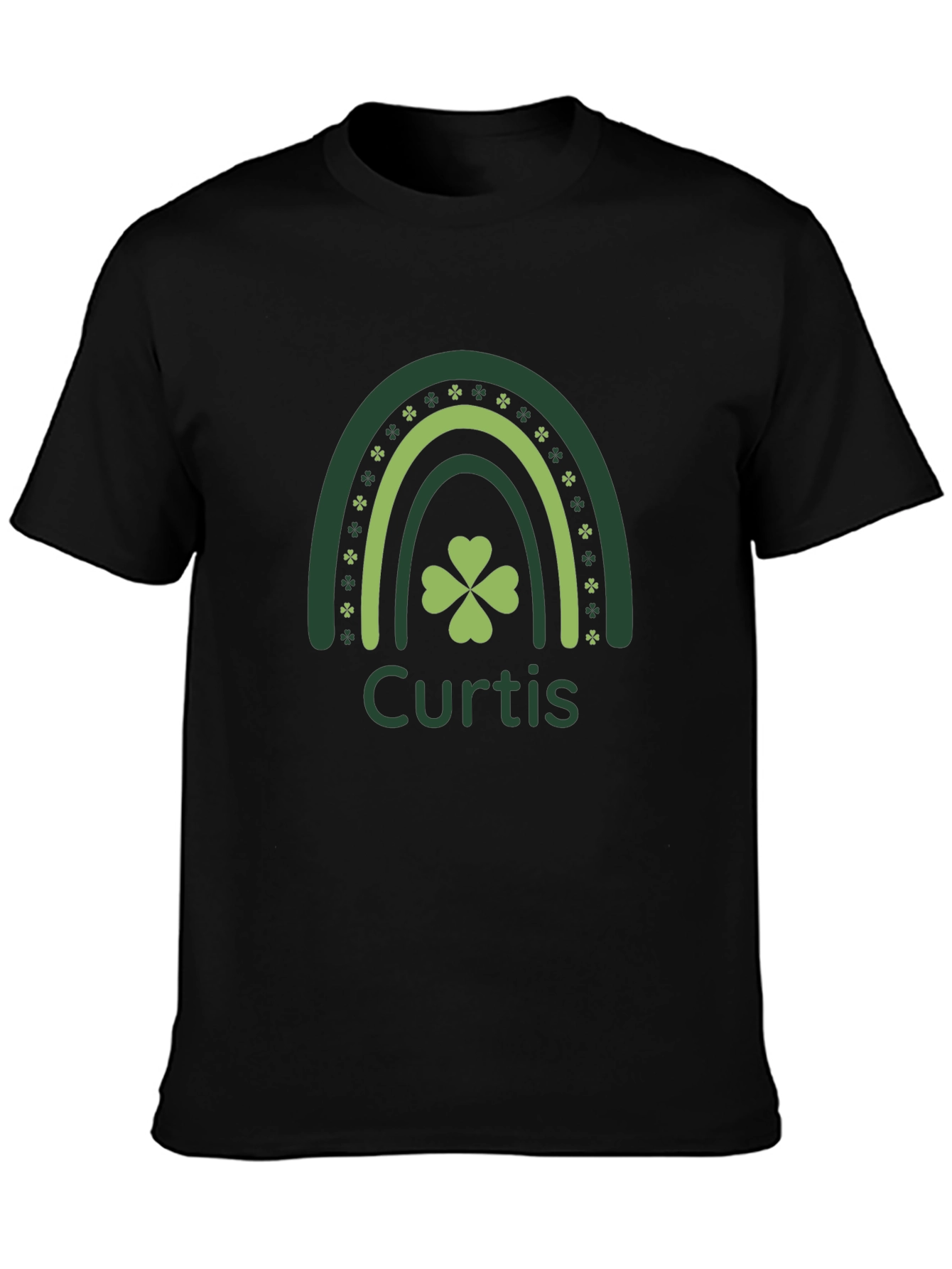 Curtis St. Patricks Day Rainbow Shamrock Personalized T-Shirt