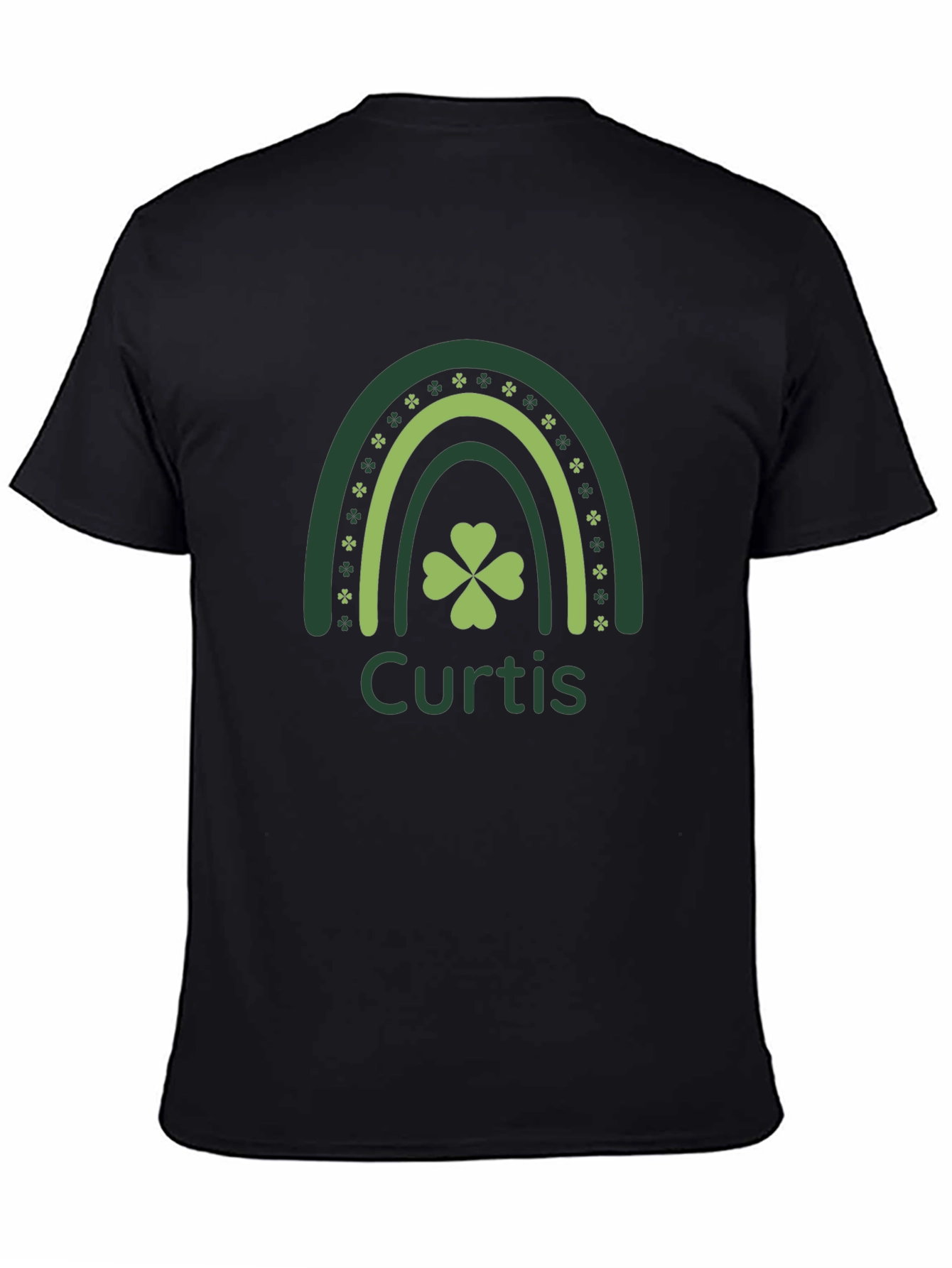 Curtis St. Patricks Day Rainbow Shamrock Personalized T-Shirt