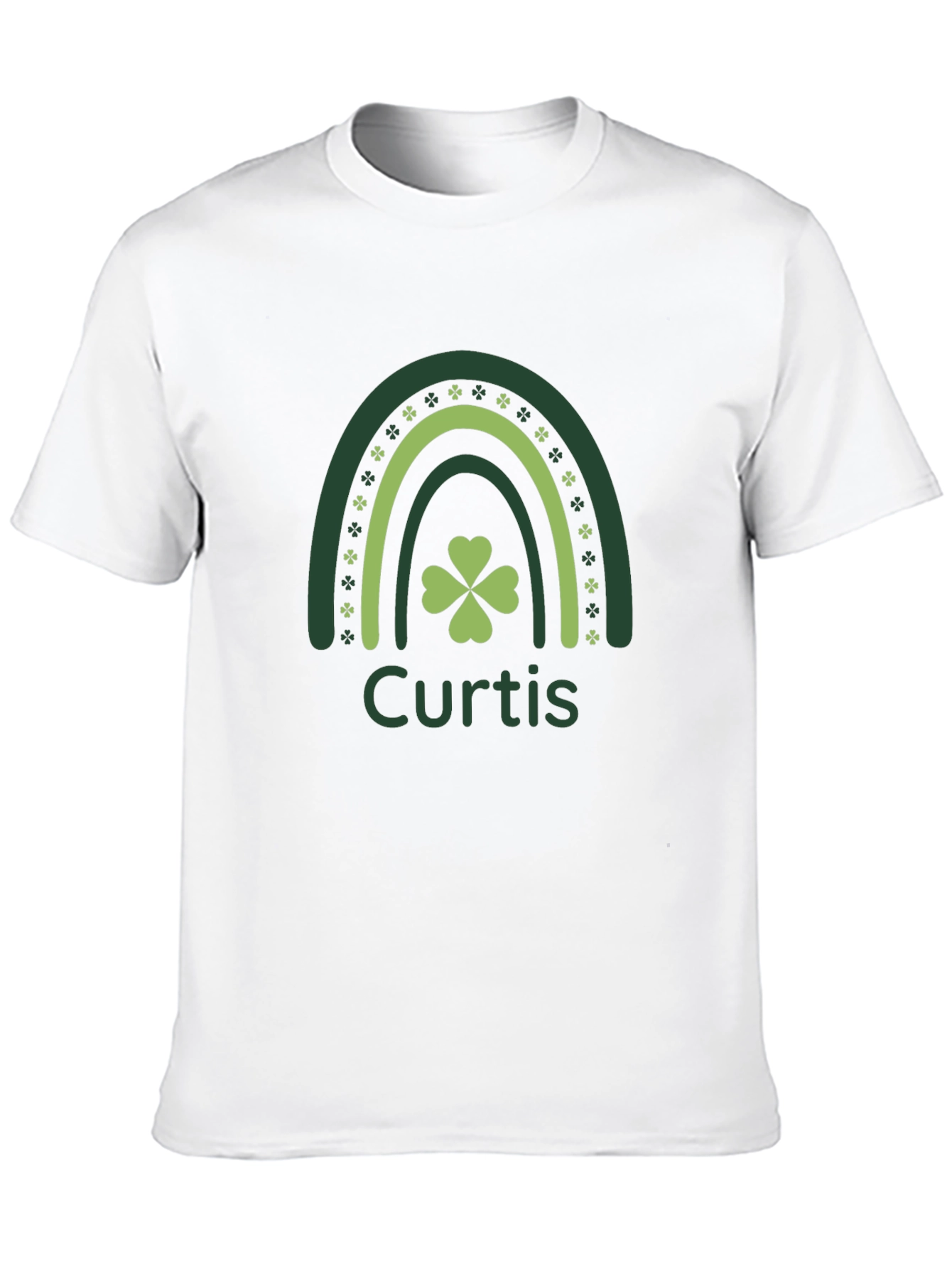 Curtis St. Patricks Day Rainbow Shamrock Personalized T-Shirt