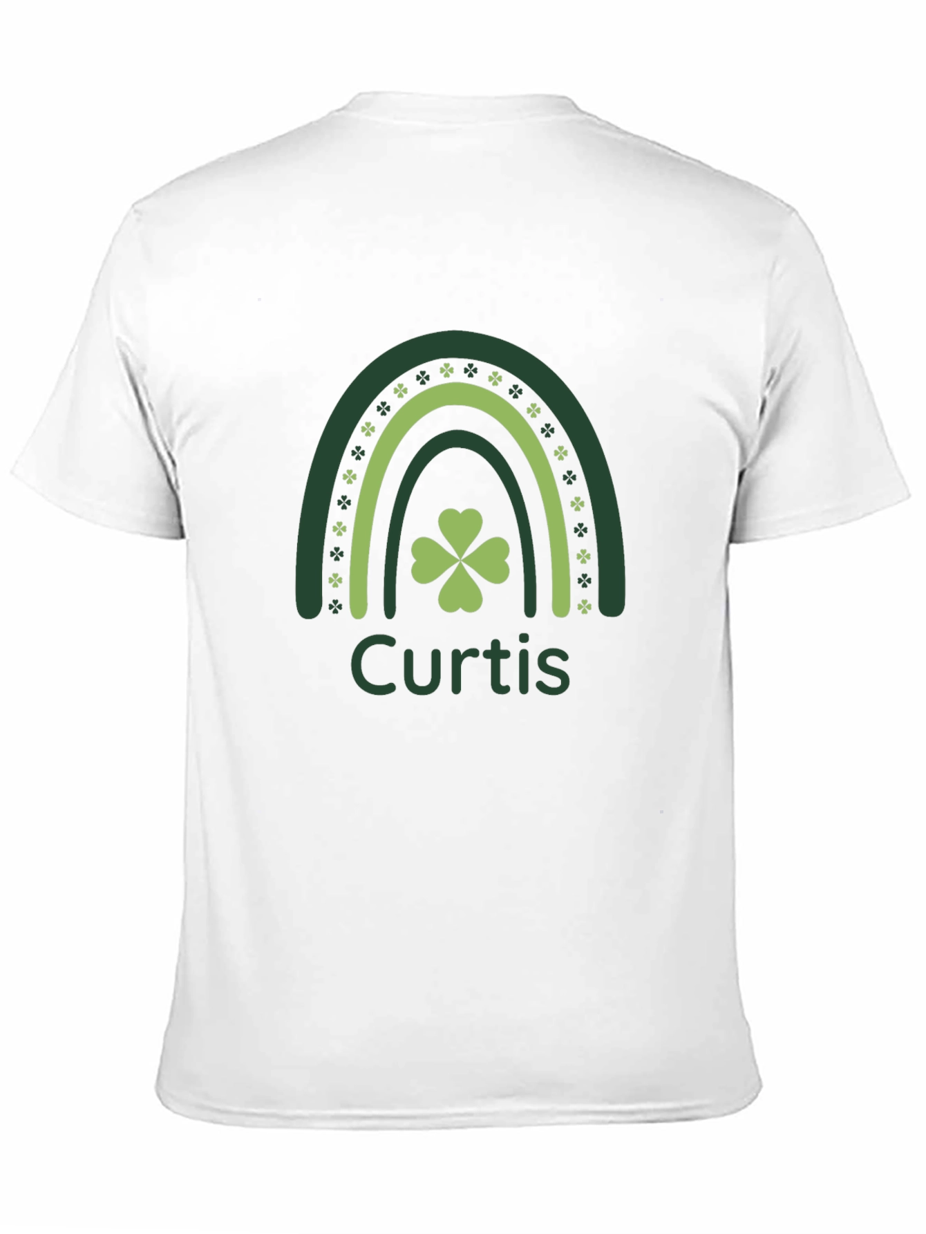 Curtis St. Patricks Day Rainbow Shamrock Personalized T-Shirt