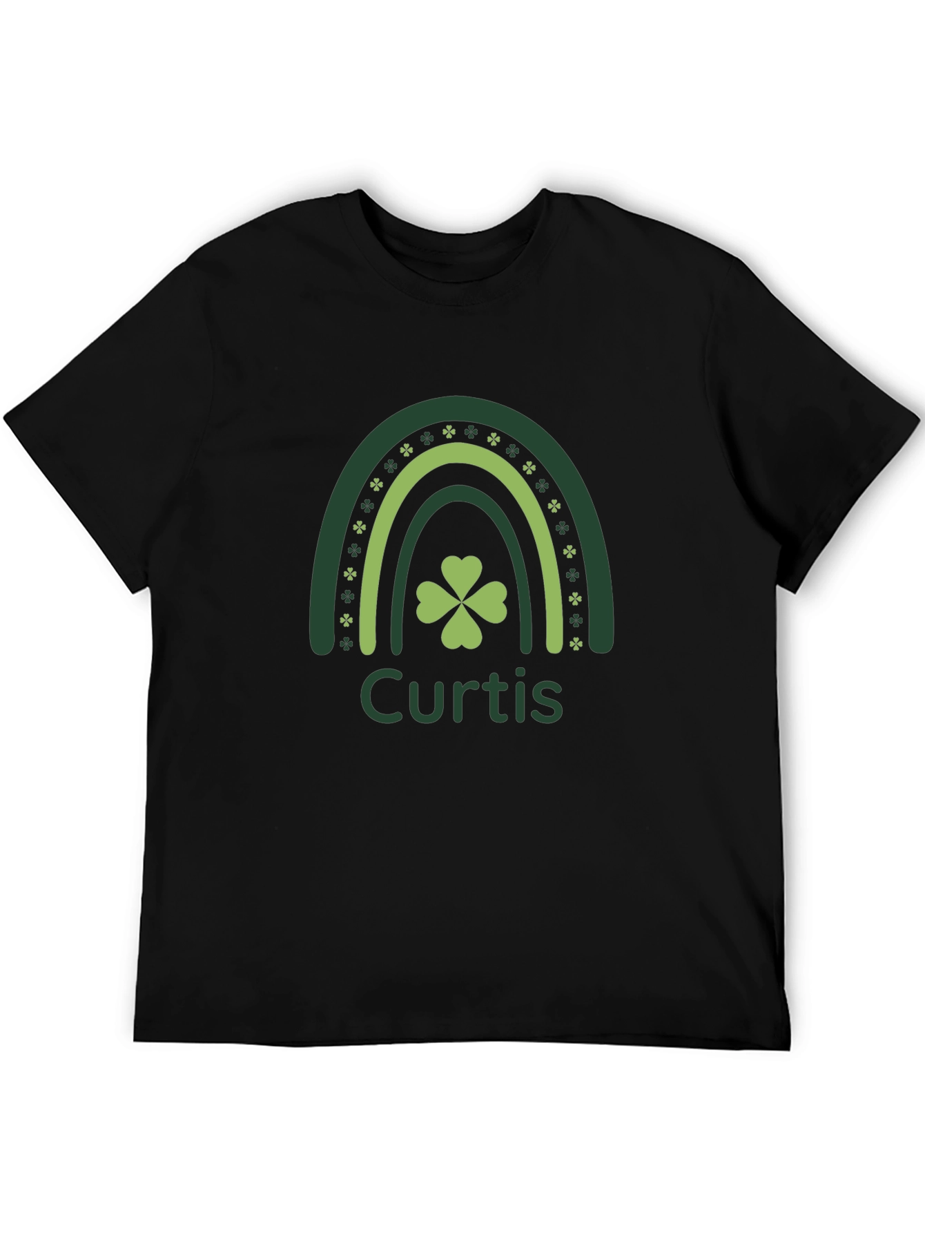 Curtis St. Patricks Day Rainbow Shamrock Personalized T-Shirt