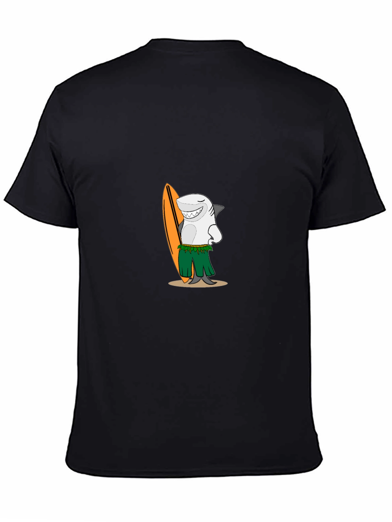 Surfing Shark Graphic Tee - Mens Black T-Shirt