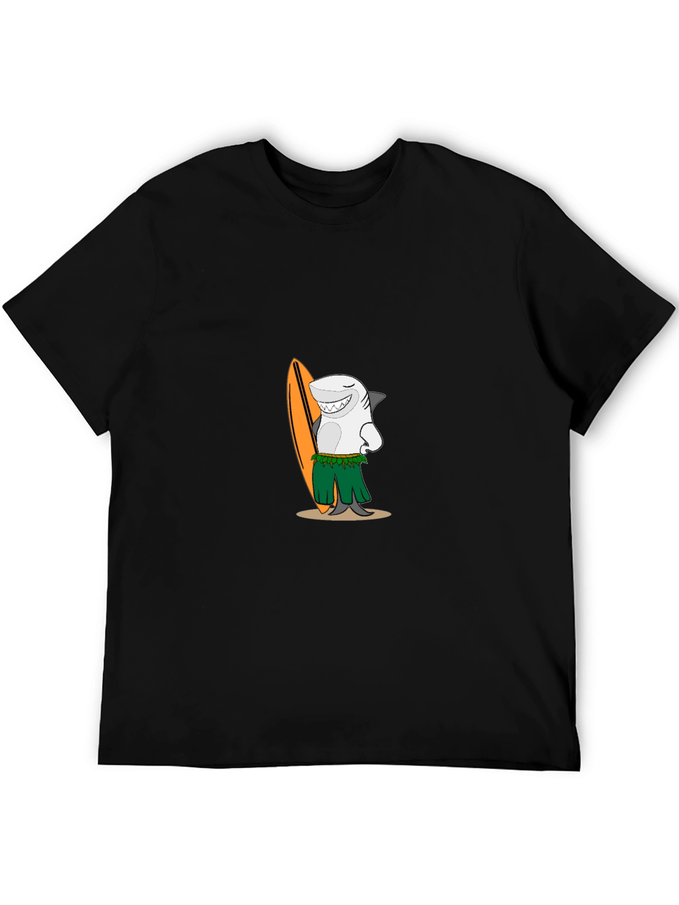 Surfing Shark Graphic Tee - Mens Black T-Shirt