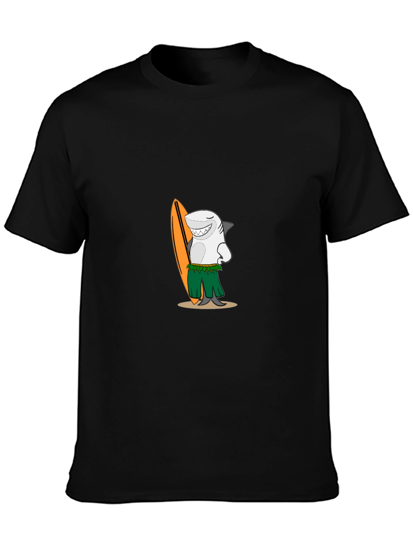 Surfing Shark Graphic Tee - Mens Black T-Shirt