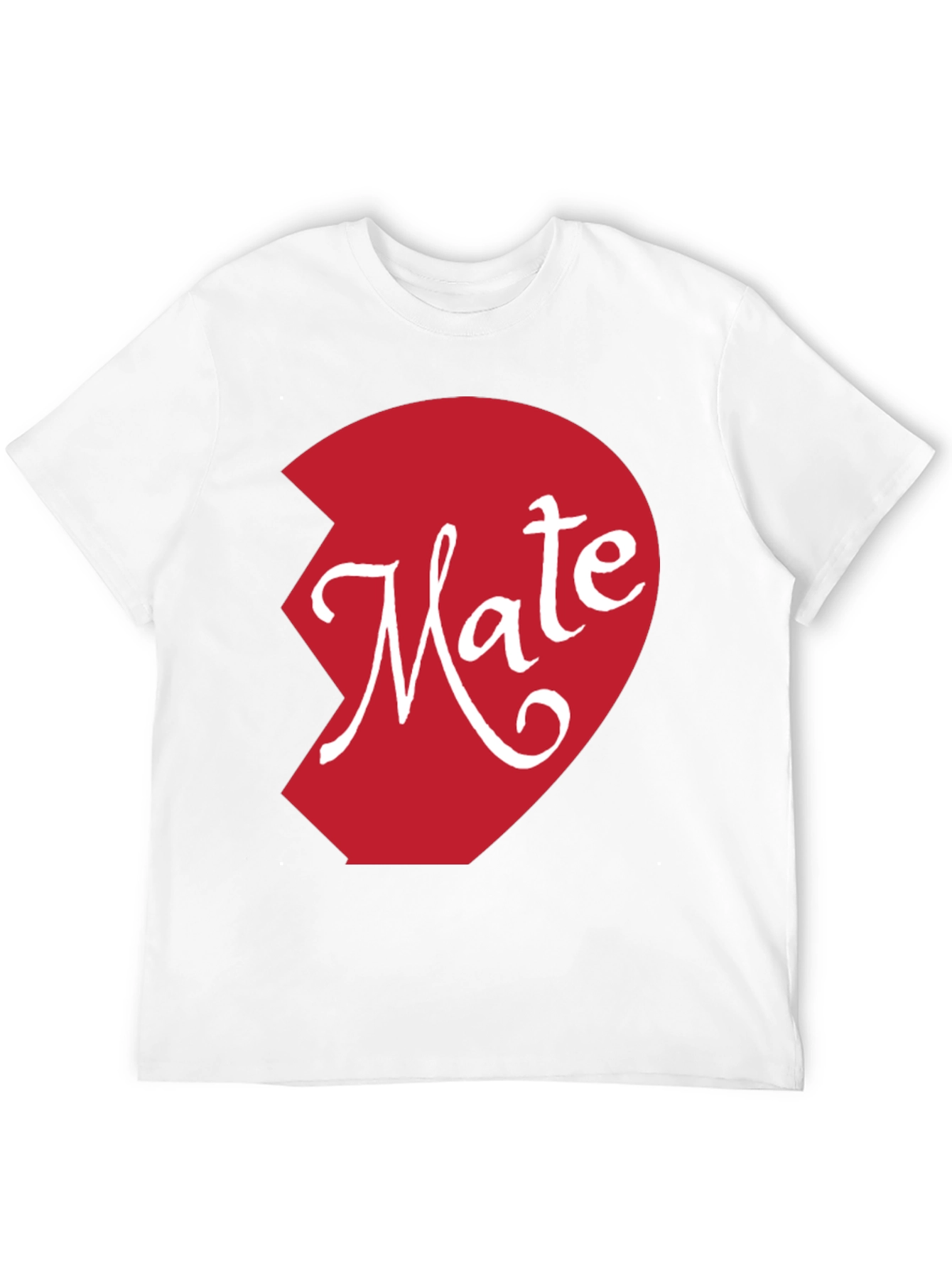 Mate Matching Couple Shirt - Half Heart Design