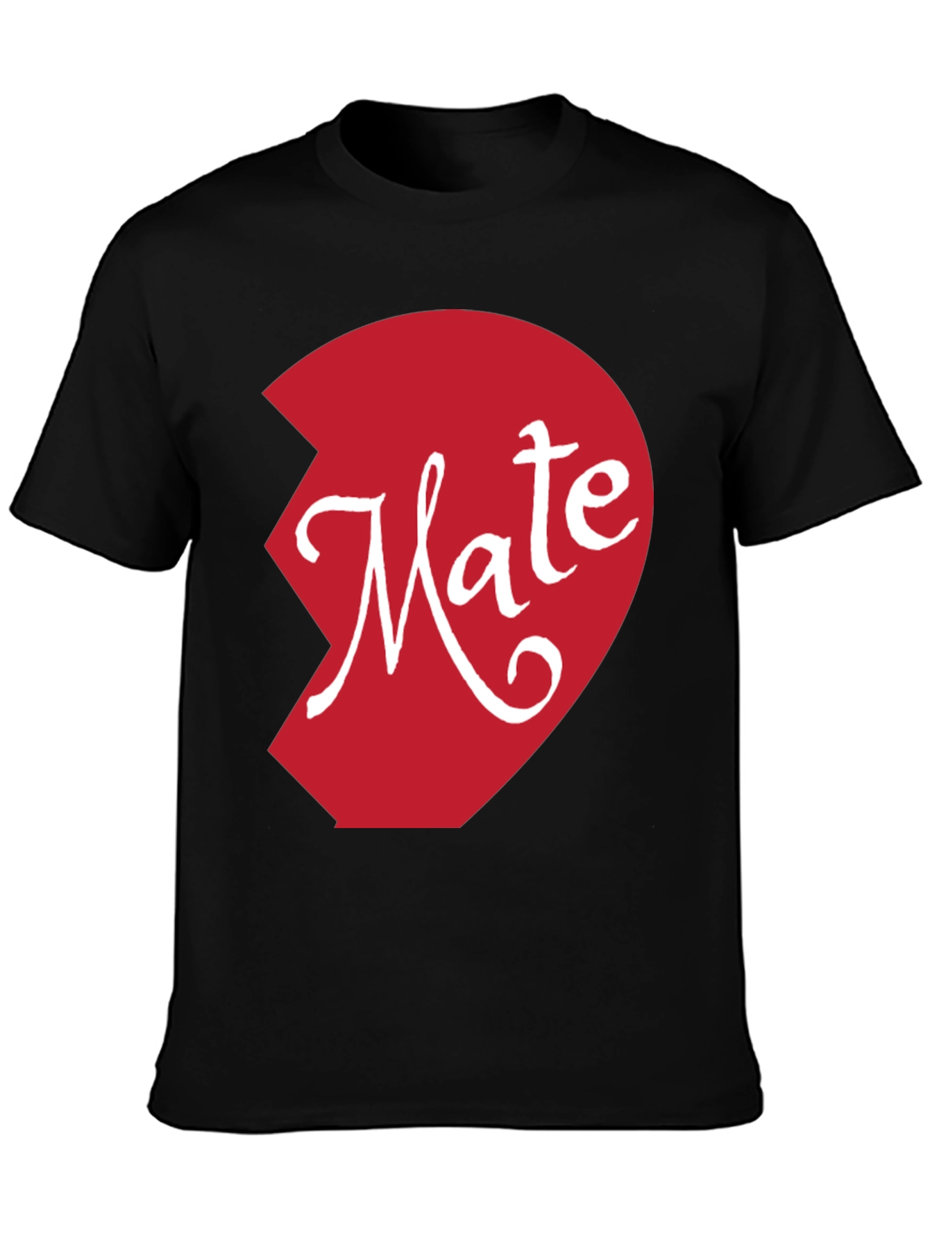 Mate Matching Couple Shirt - Half Heart Design