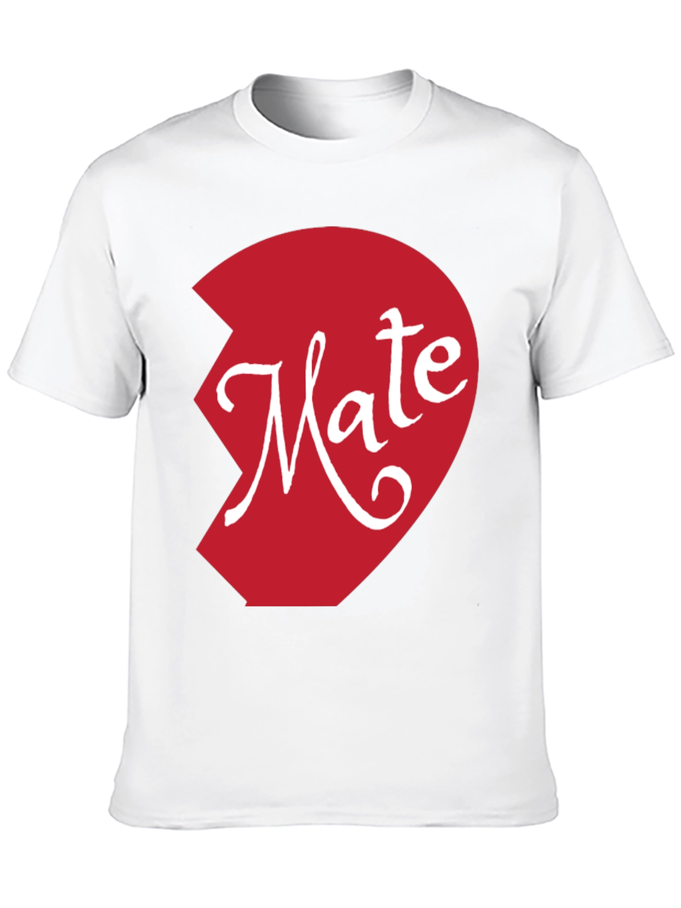 Mate Matching Couple Shirt - Half Heart Design
