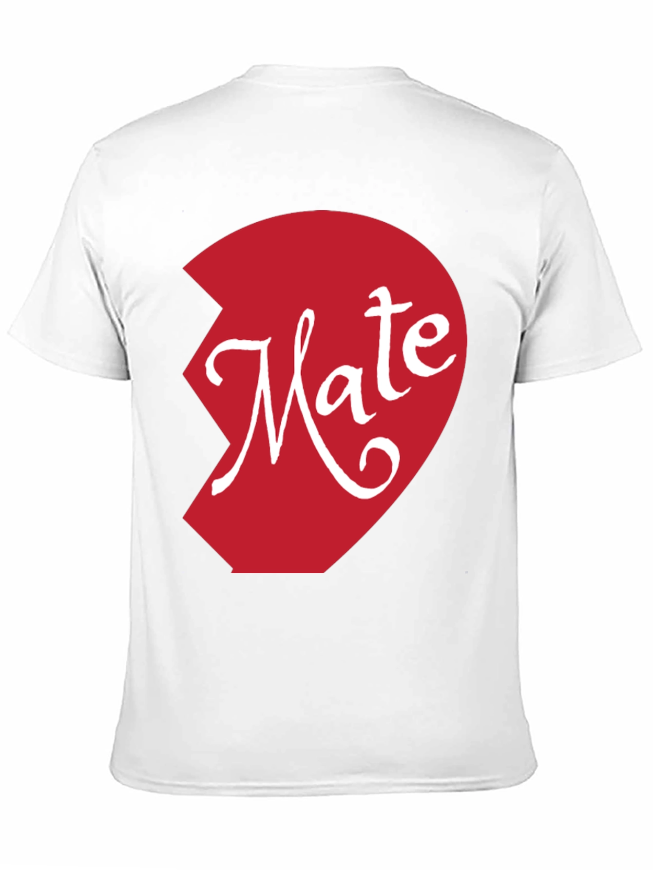Mate Matching Couple Shirt - Half Heart Design