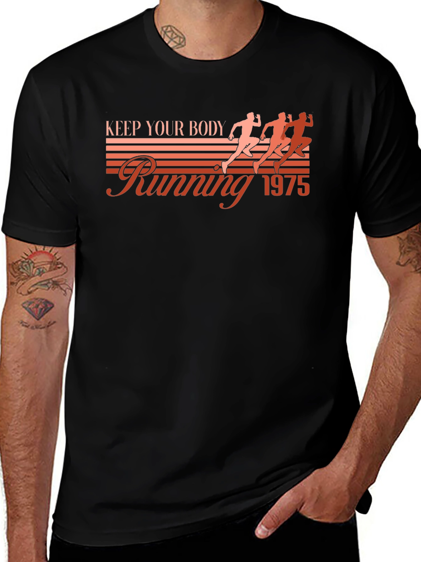Keep Your Body Running 1975 Black T-Shirt