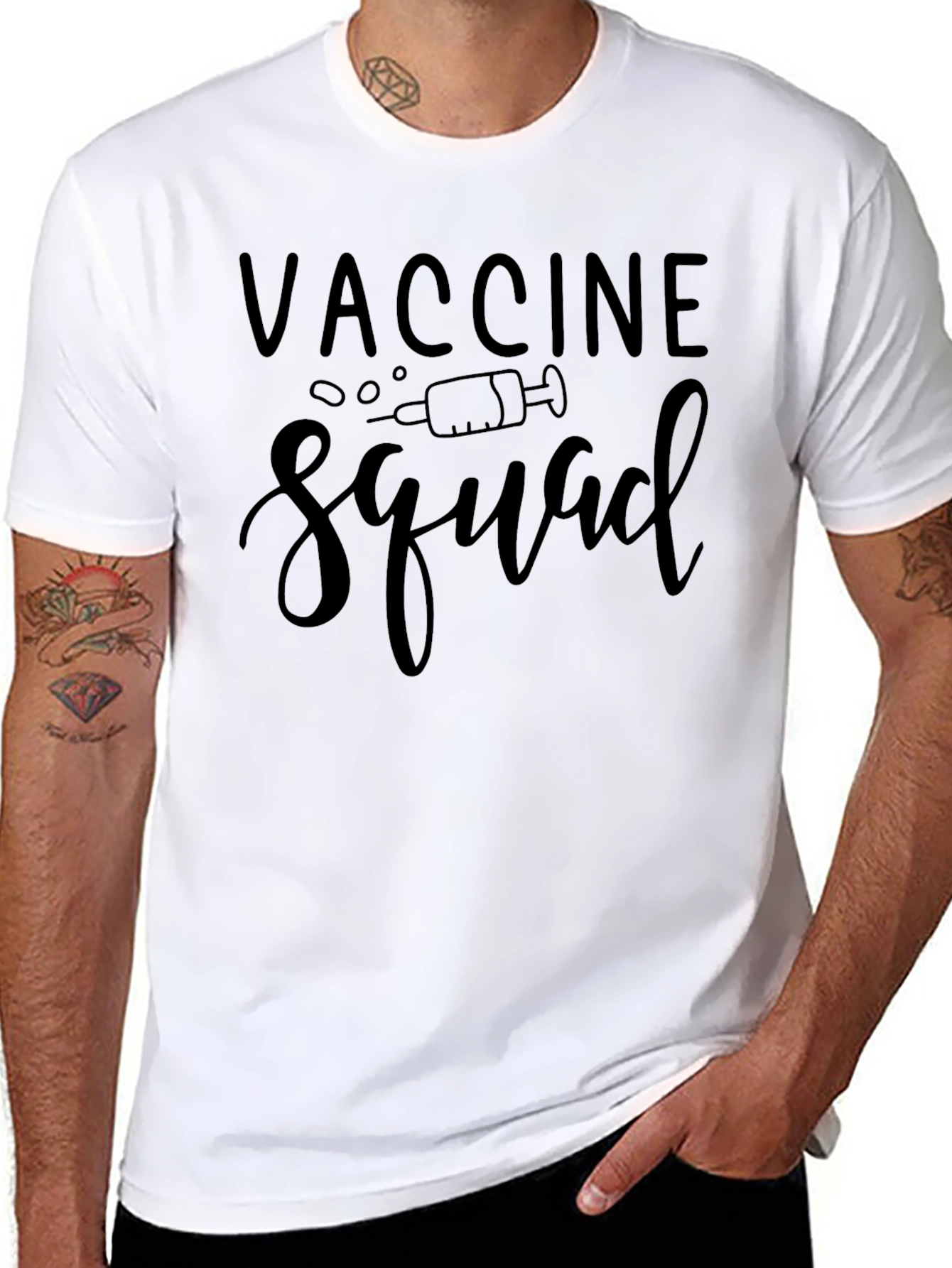 Vaccine Squad T-Shirt - Unisex Black Tee