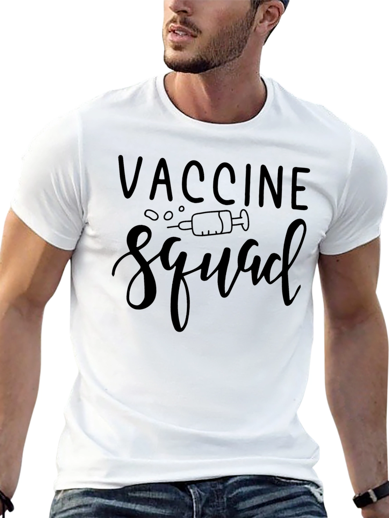 Vaccine Squad T-Shirt - Unisex Black Tee