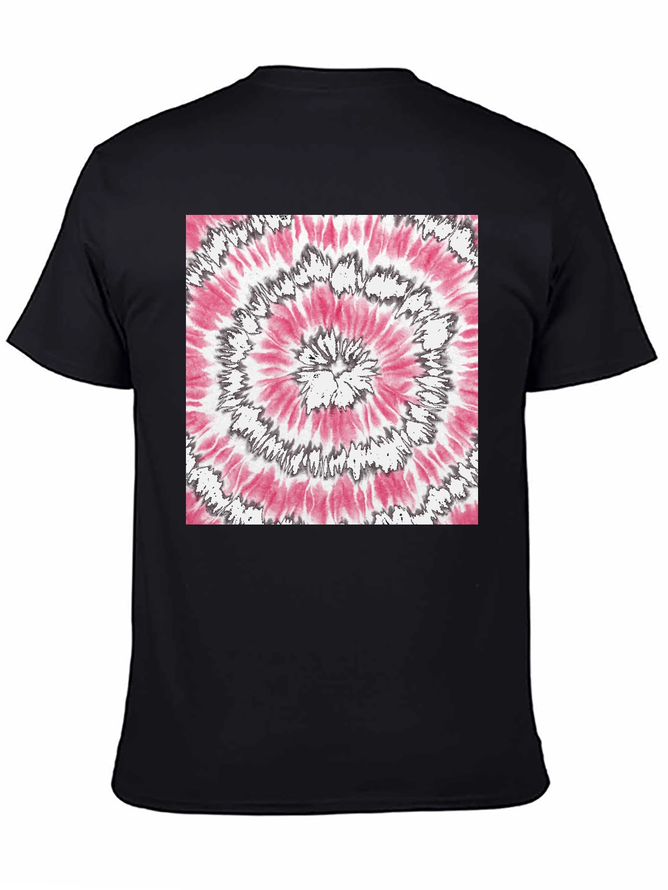 Pink & Gray Spiral Tie-Dye Graphic T-Shirt