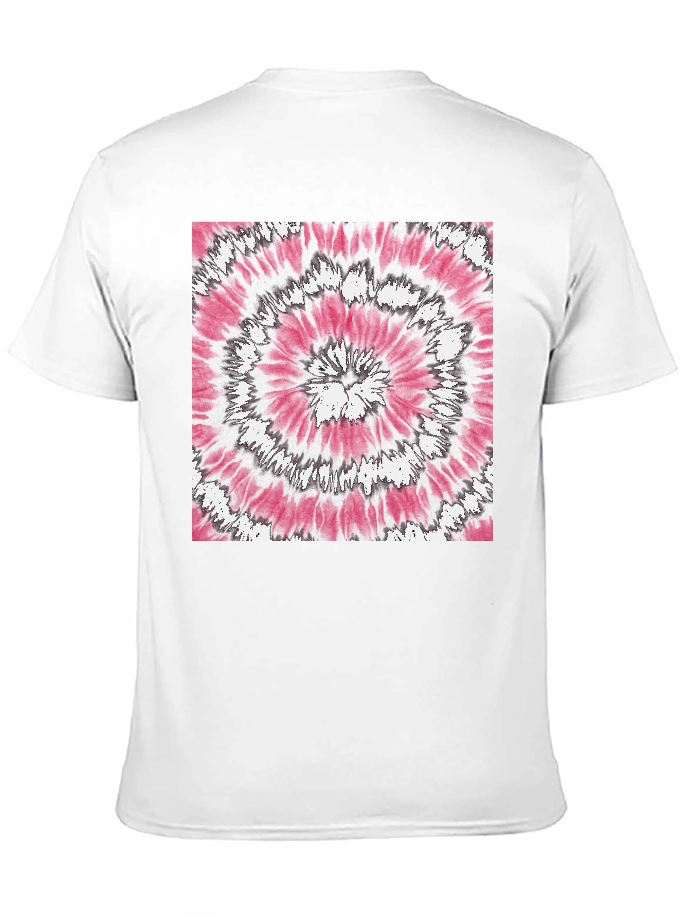 Pink & Gray Spiral Tie-Dye Graphic T-Shirt