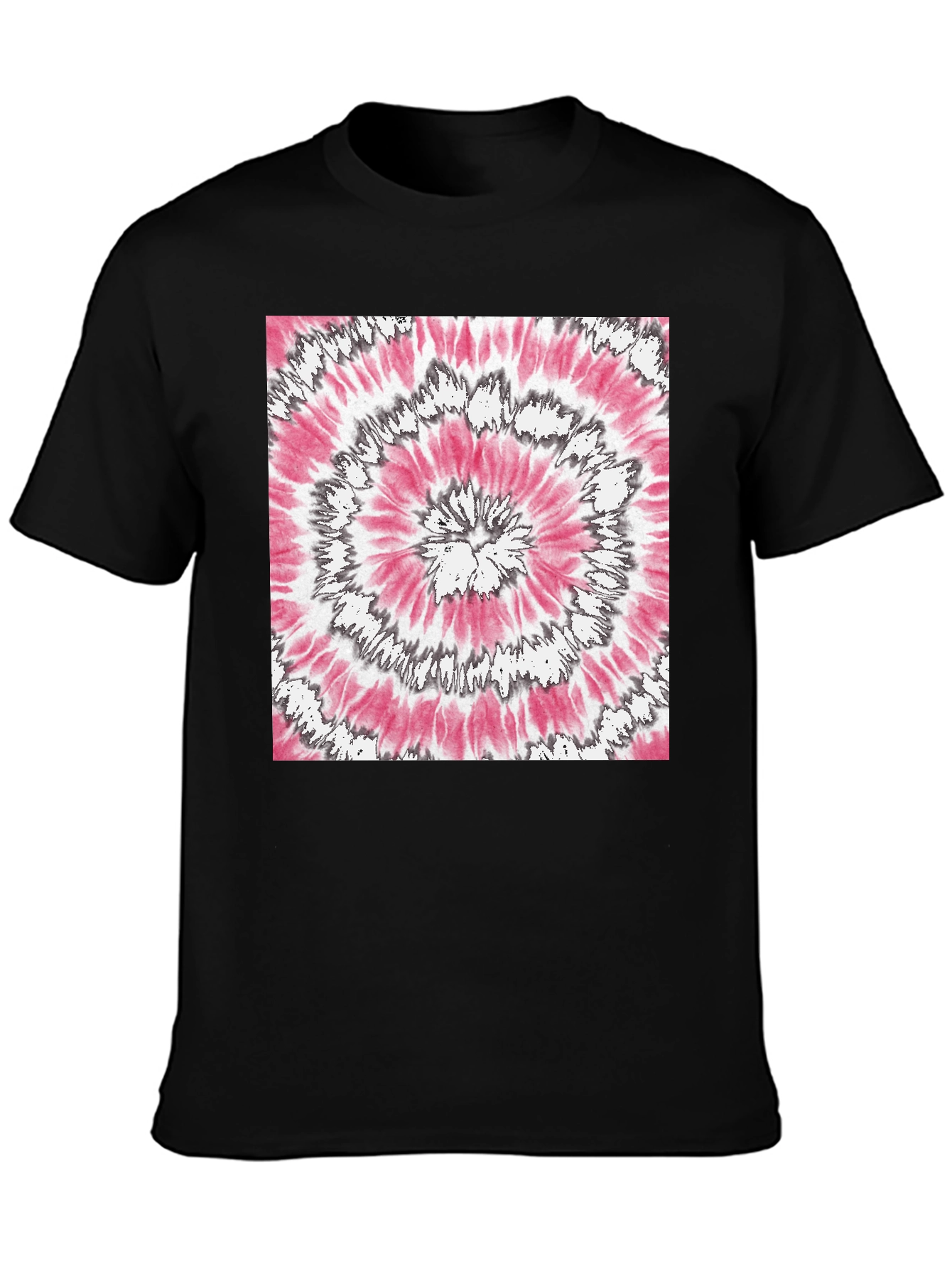 Pink & Gray Spiral Tie-Dye Graphic T-Shirt