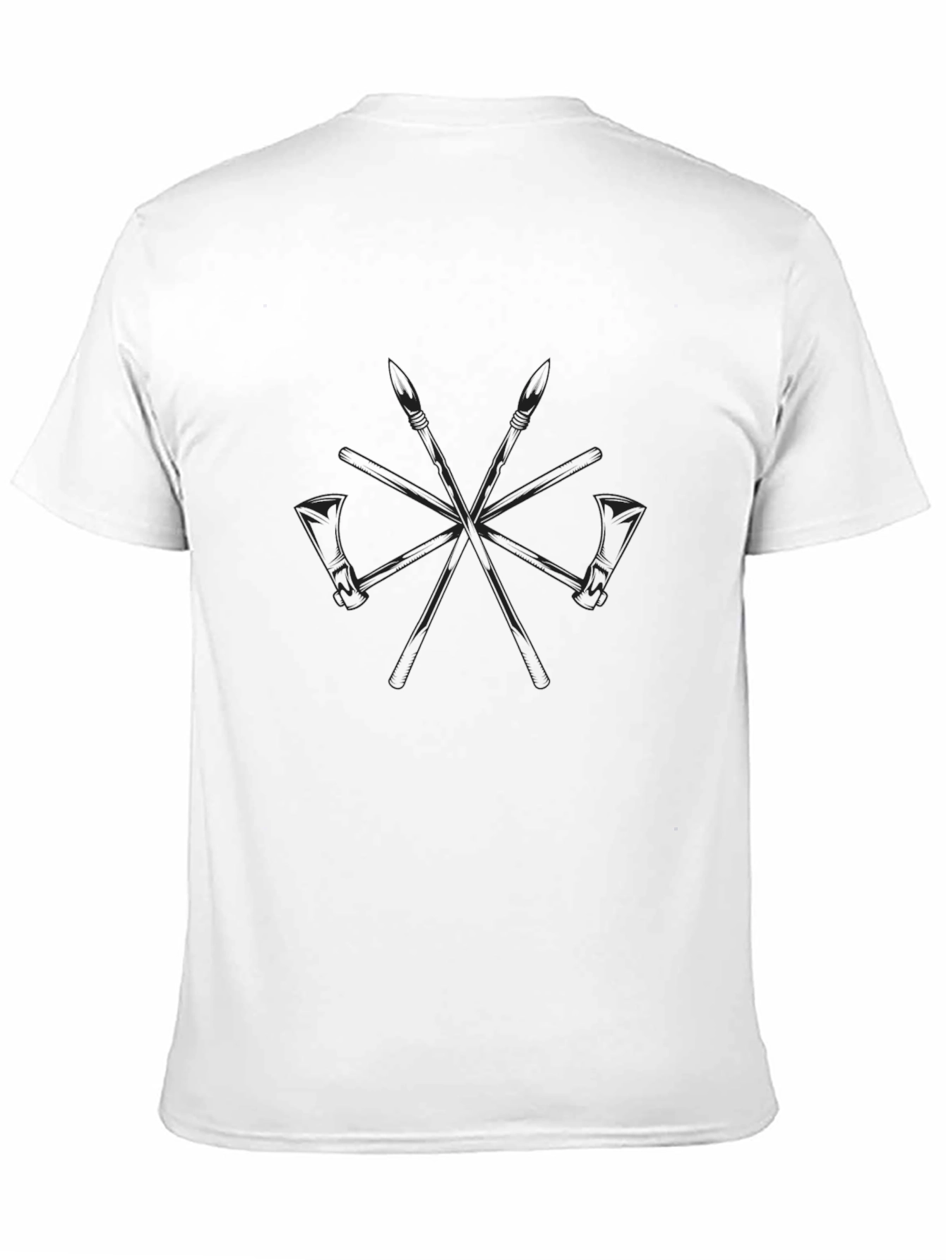 Spear & Axe Graphic T-Shirt - Black Crew Neck