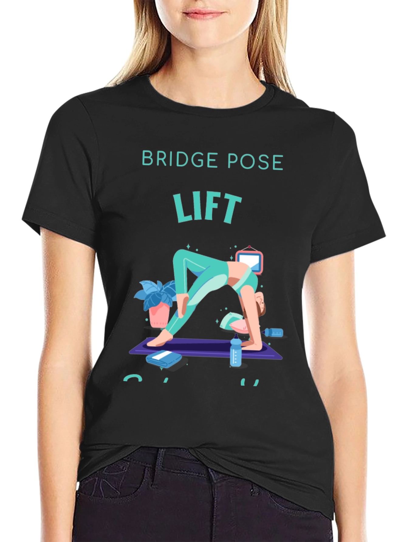 Bridge Pose Lift Yoga T-Shirt