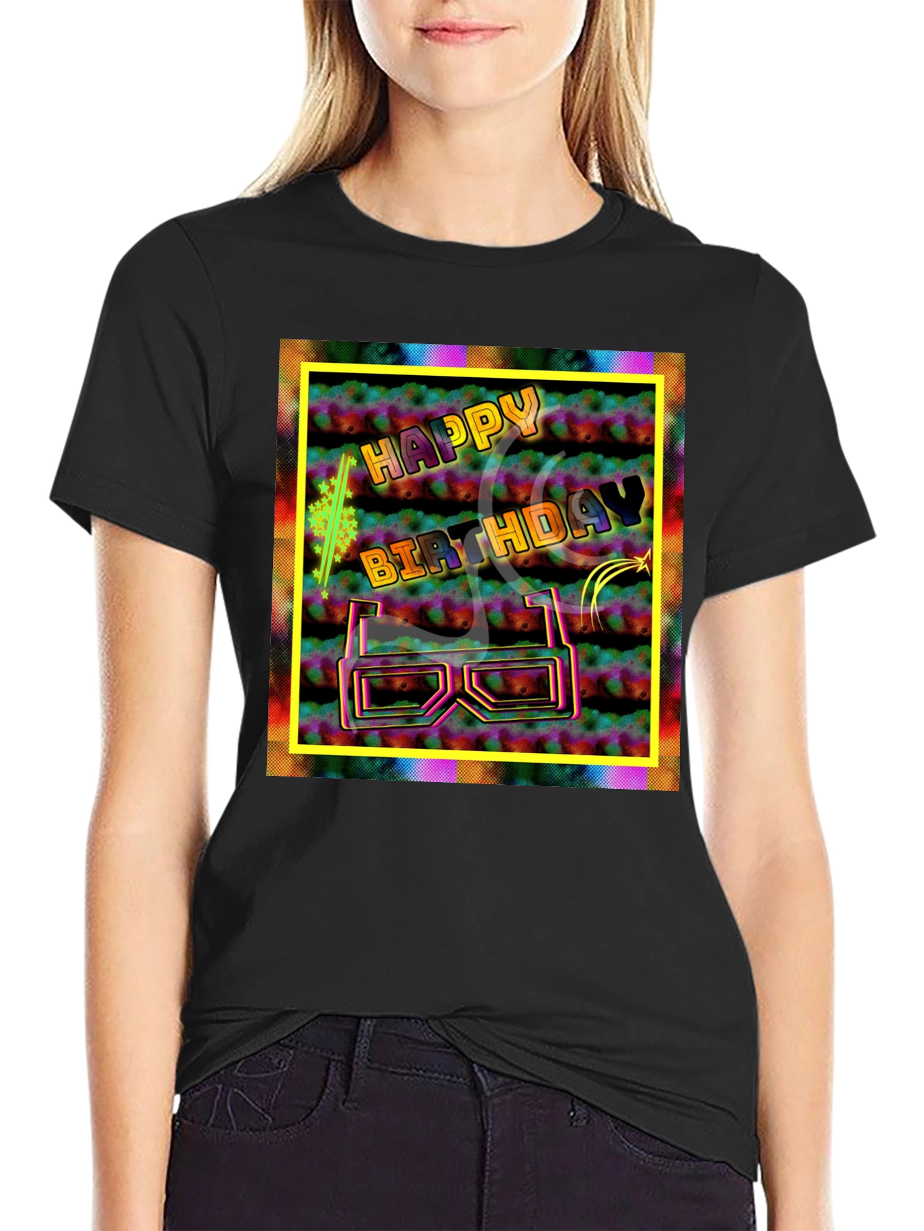 Happy Birthday Graphic Tee - 3D Glasses Party Shirt