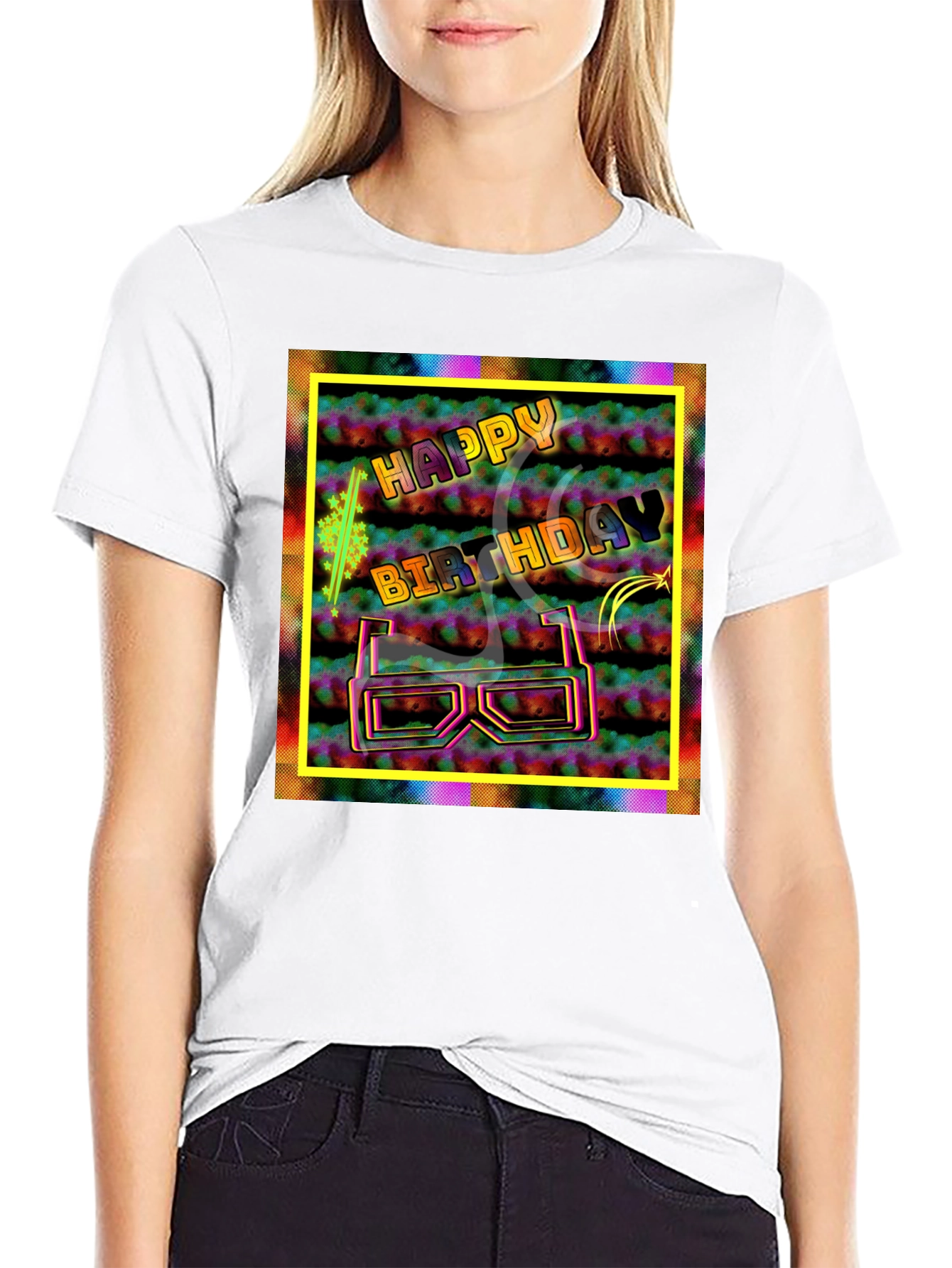 Happy Birthday Graphic Tee - 3D Glasses Party Shirt