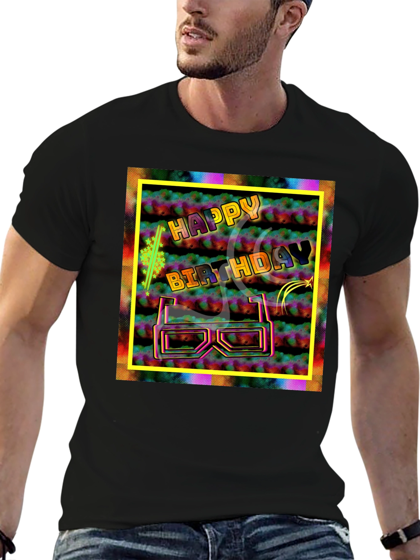 Happy Birthday Graphic Tee - 3D Glasses Party Shirt