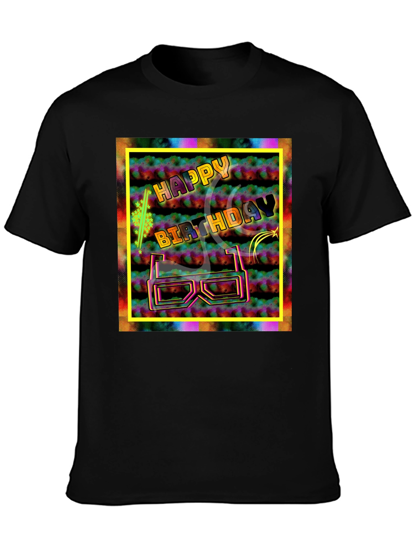 Happy Birthday Graphic Tee - 3D Glasses Party Shirt
