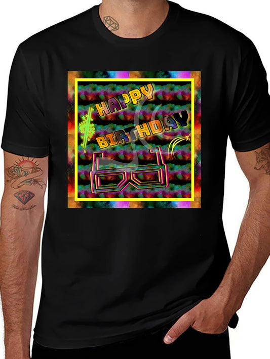 Happy Birthday Graphic Tee - 3D Glasses Party Shirt
