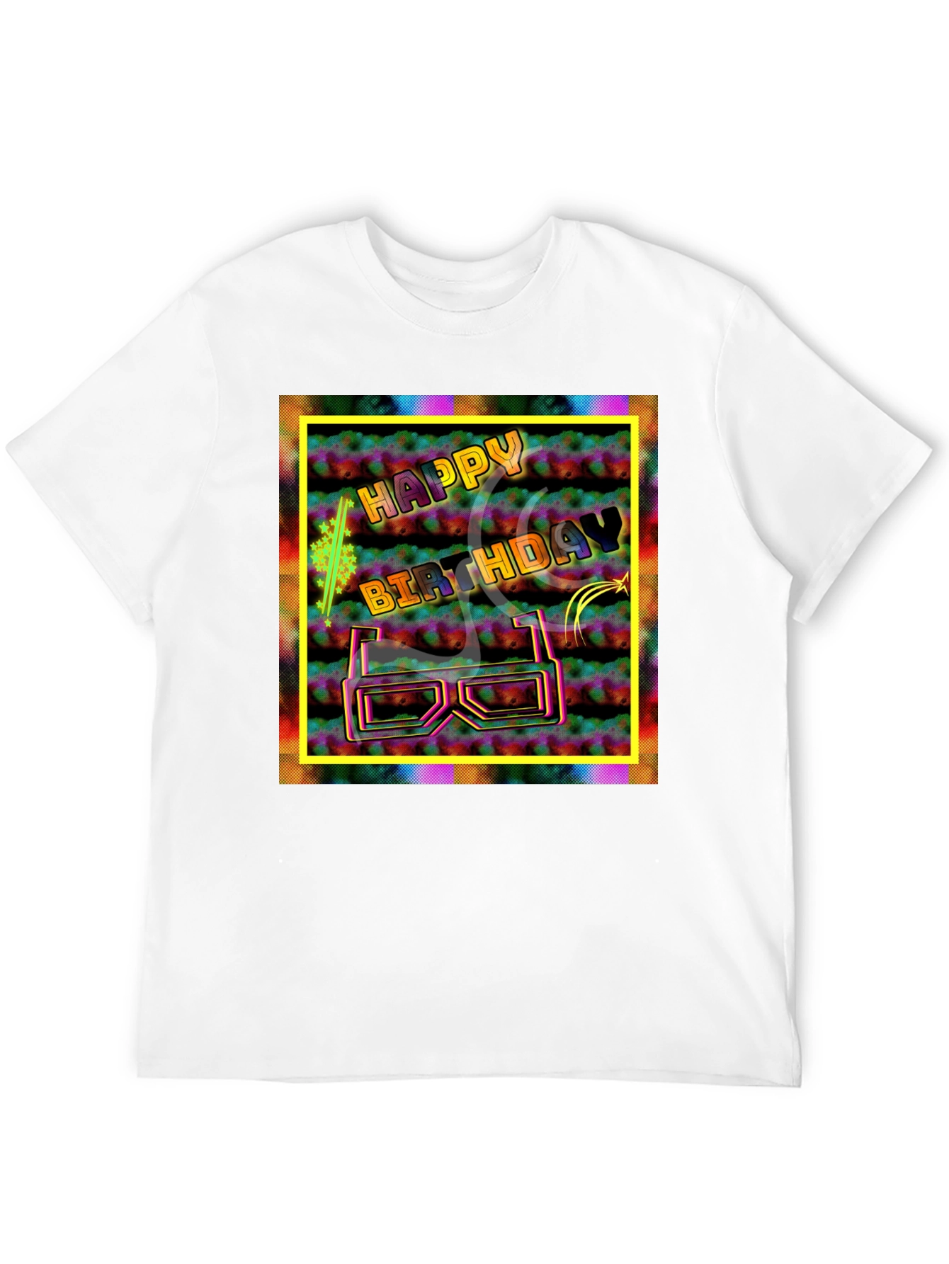 Happy Birthday Graphic Tee - 3D Glasses Party Shirt