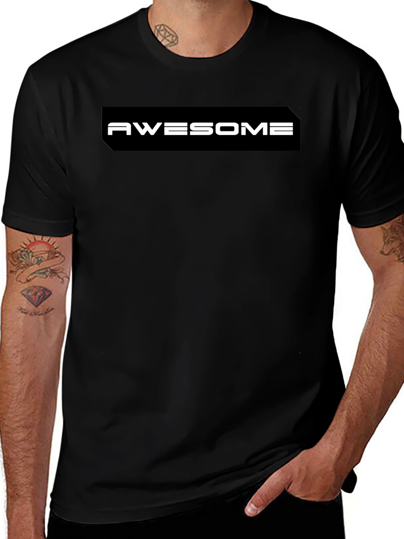 Awesome Graphic Print Black T-Shirt