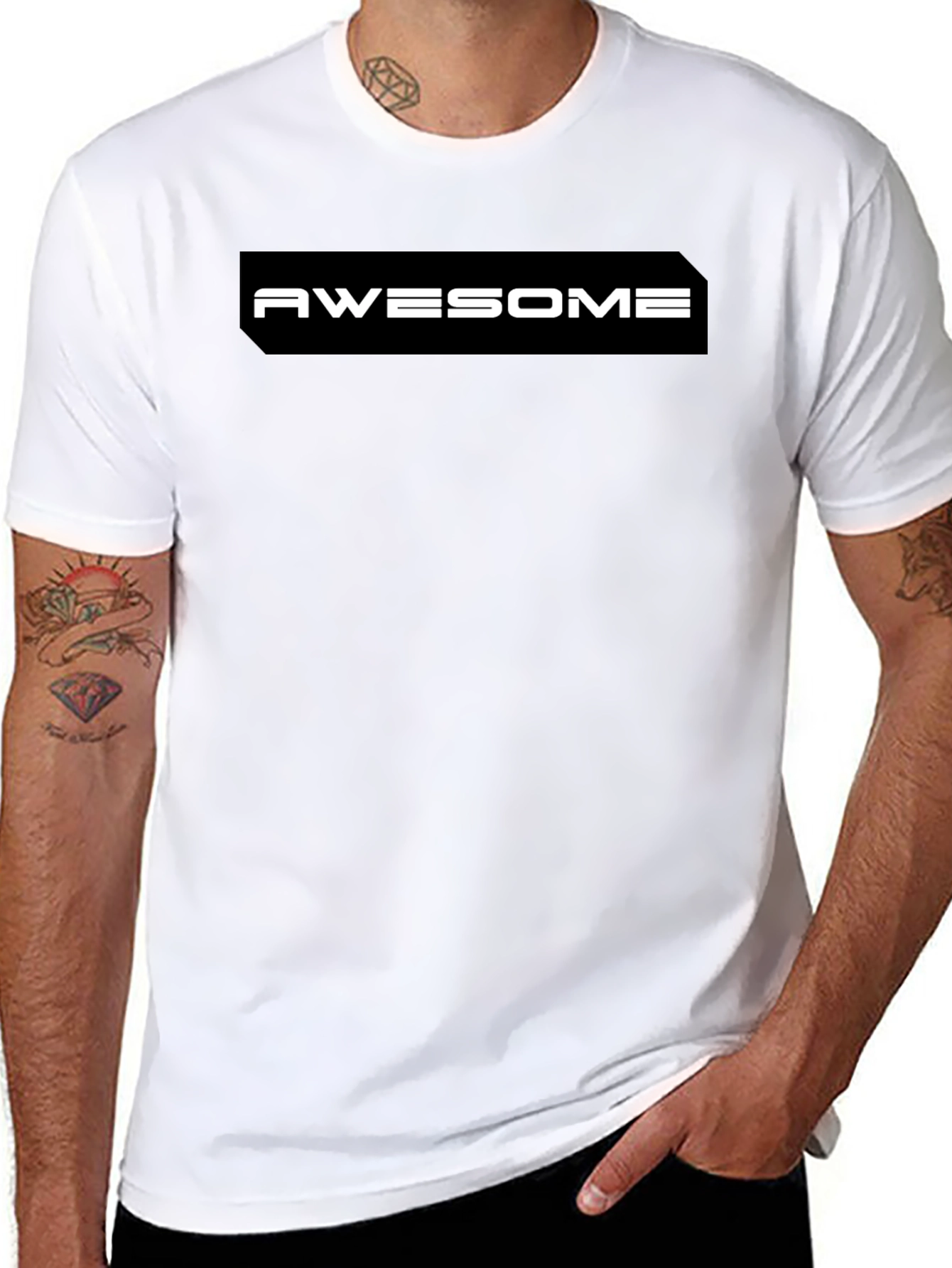 Awesome Graphic Print Black T-Shirt