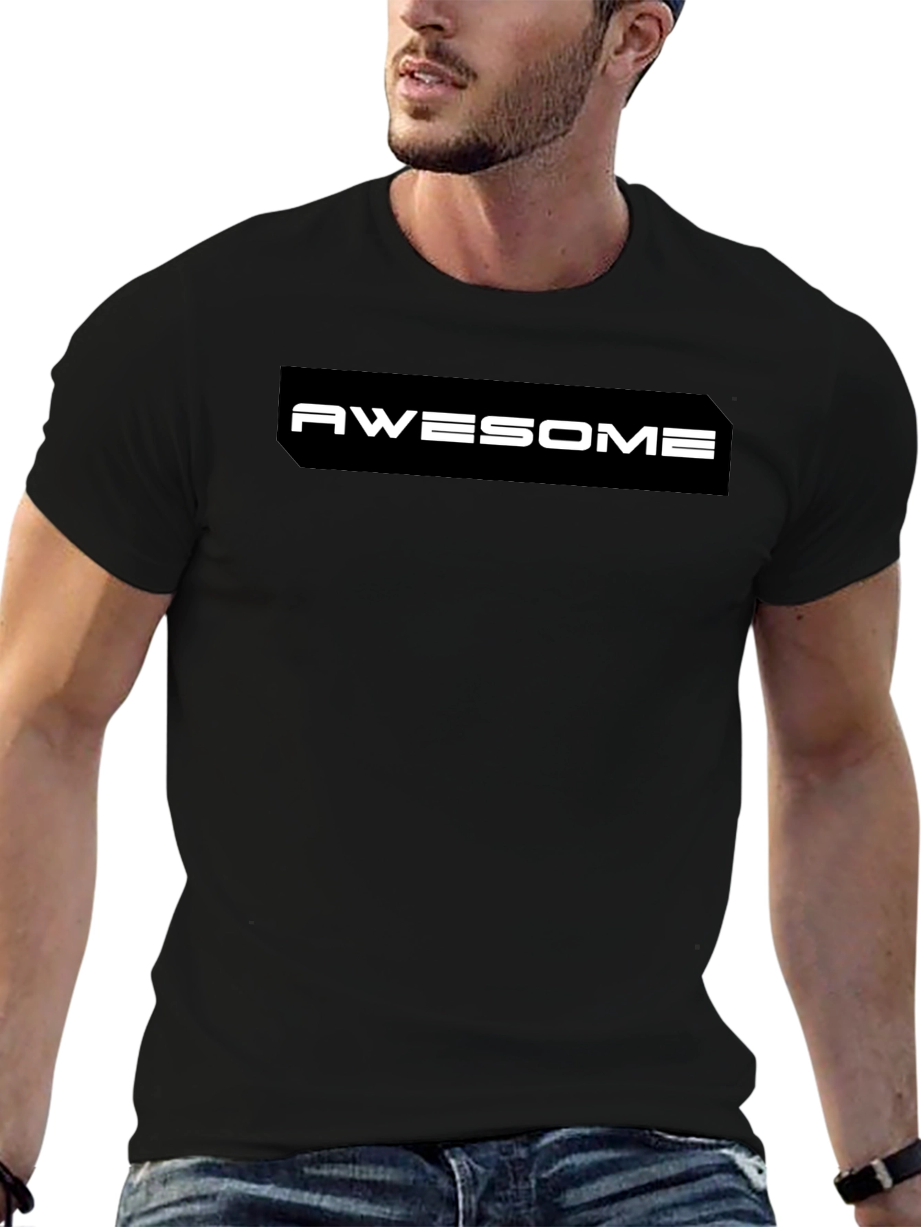 Awesome Graphic Print Black T-Shirt