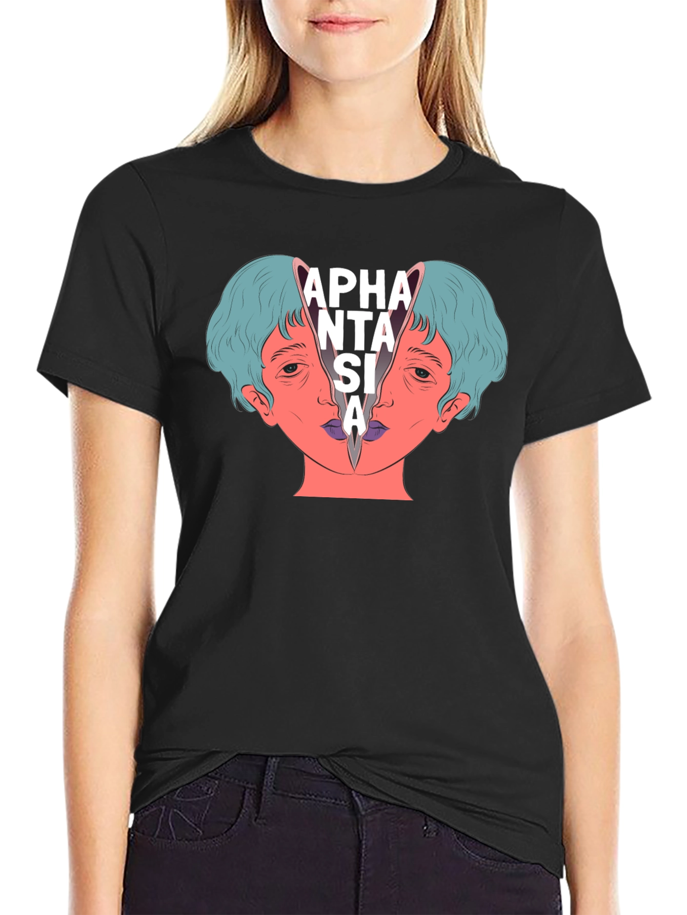 Aphantasia Graphic Tee - Unique Design Black T-Shirt