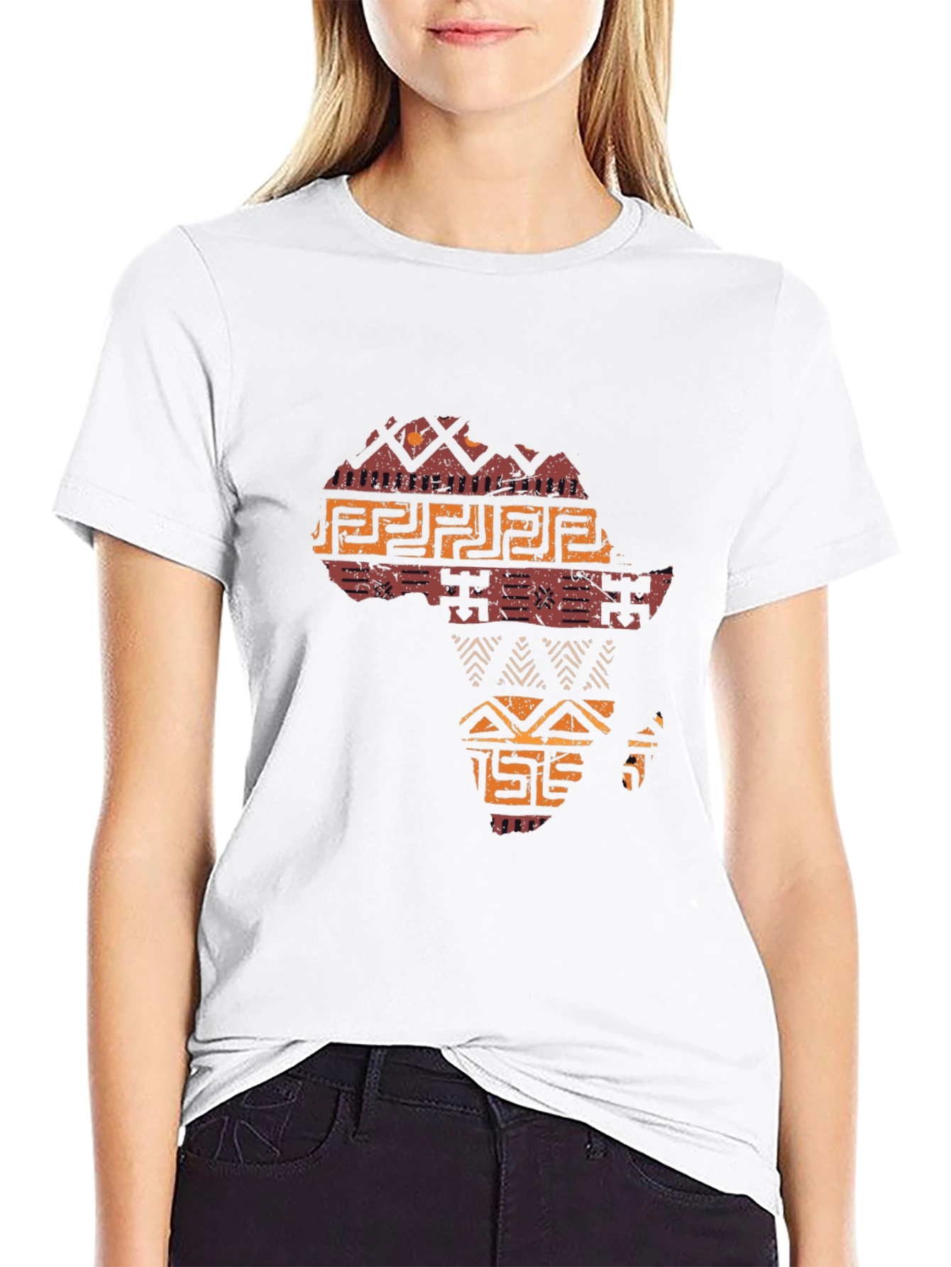 African Tribal Art Mens Black T-Shirt