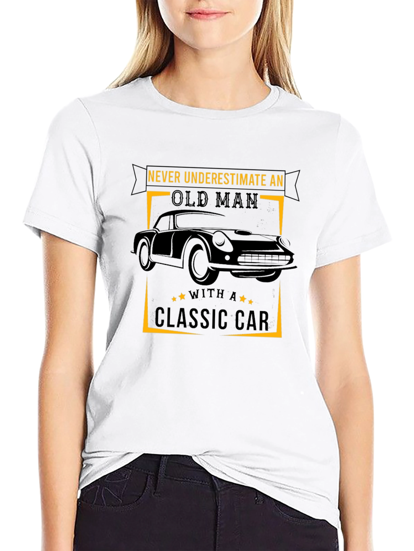 Classic Car Old Man Graphic T-Shirt