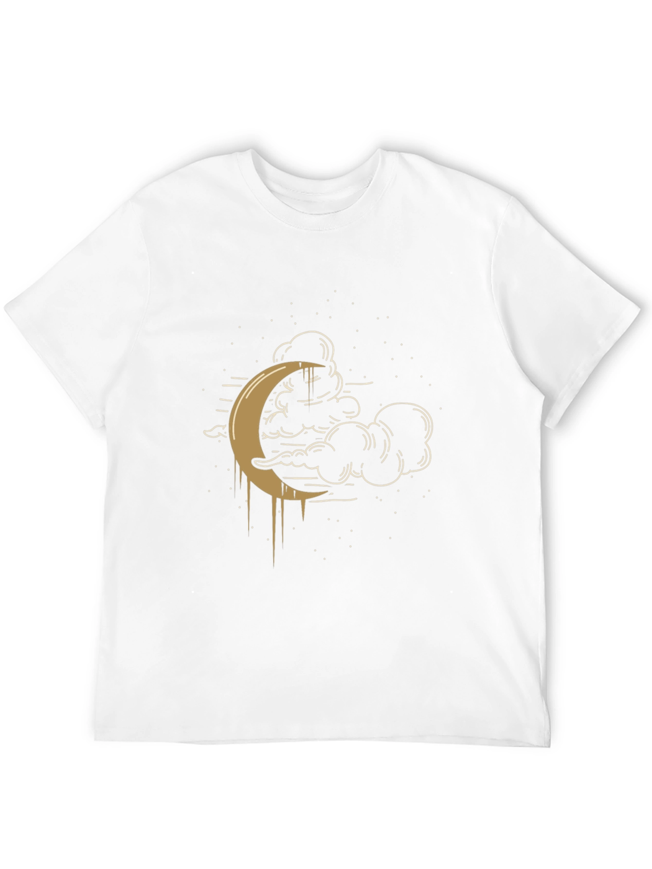 Celestial Crescent Moon Graphic Tee - Black