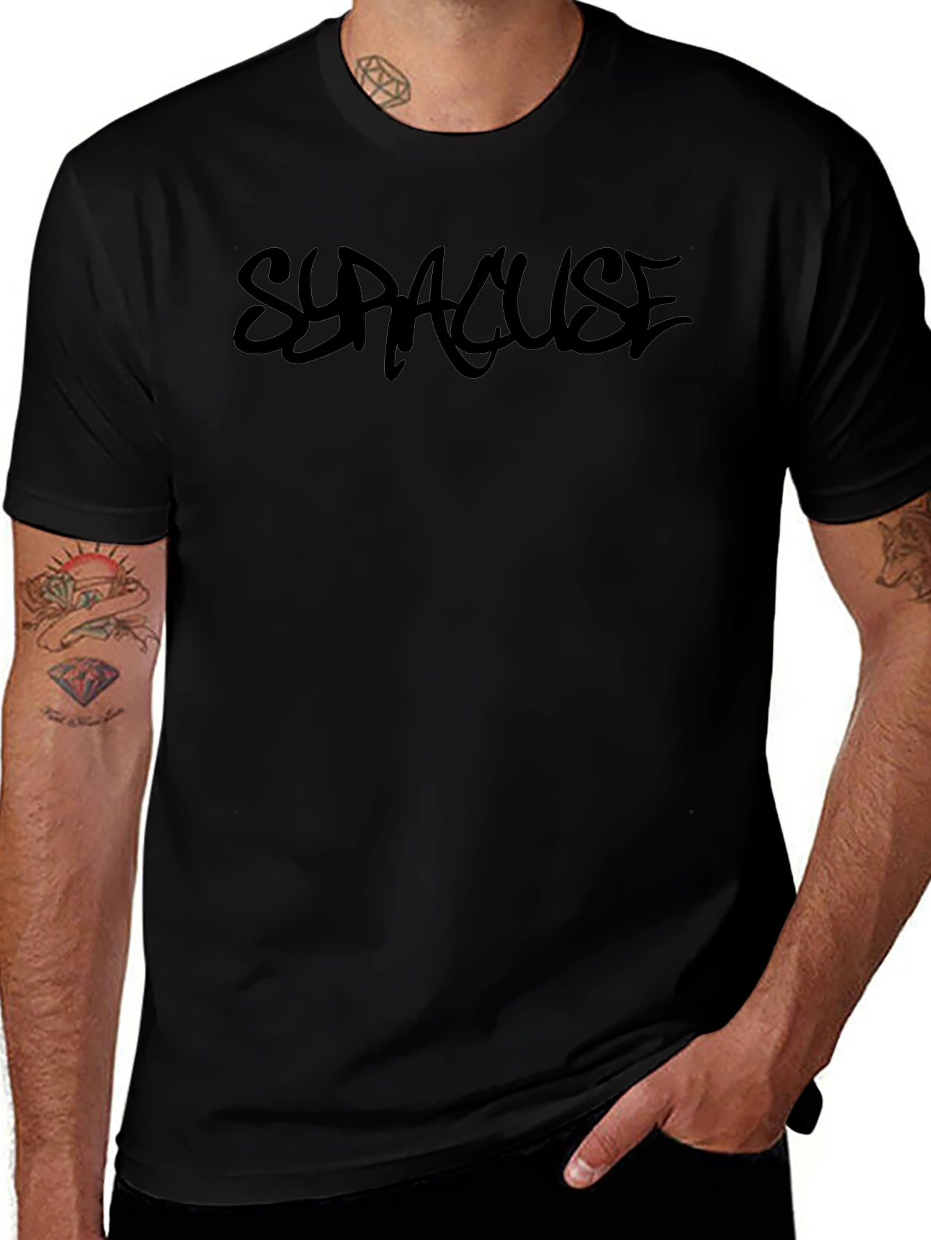 Syracuse Black Graphic Tee Casual Style