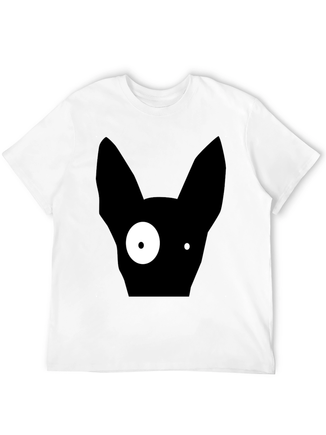 Abstract One-Eyed Cat Graphic T-Shirt