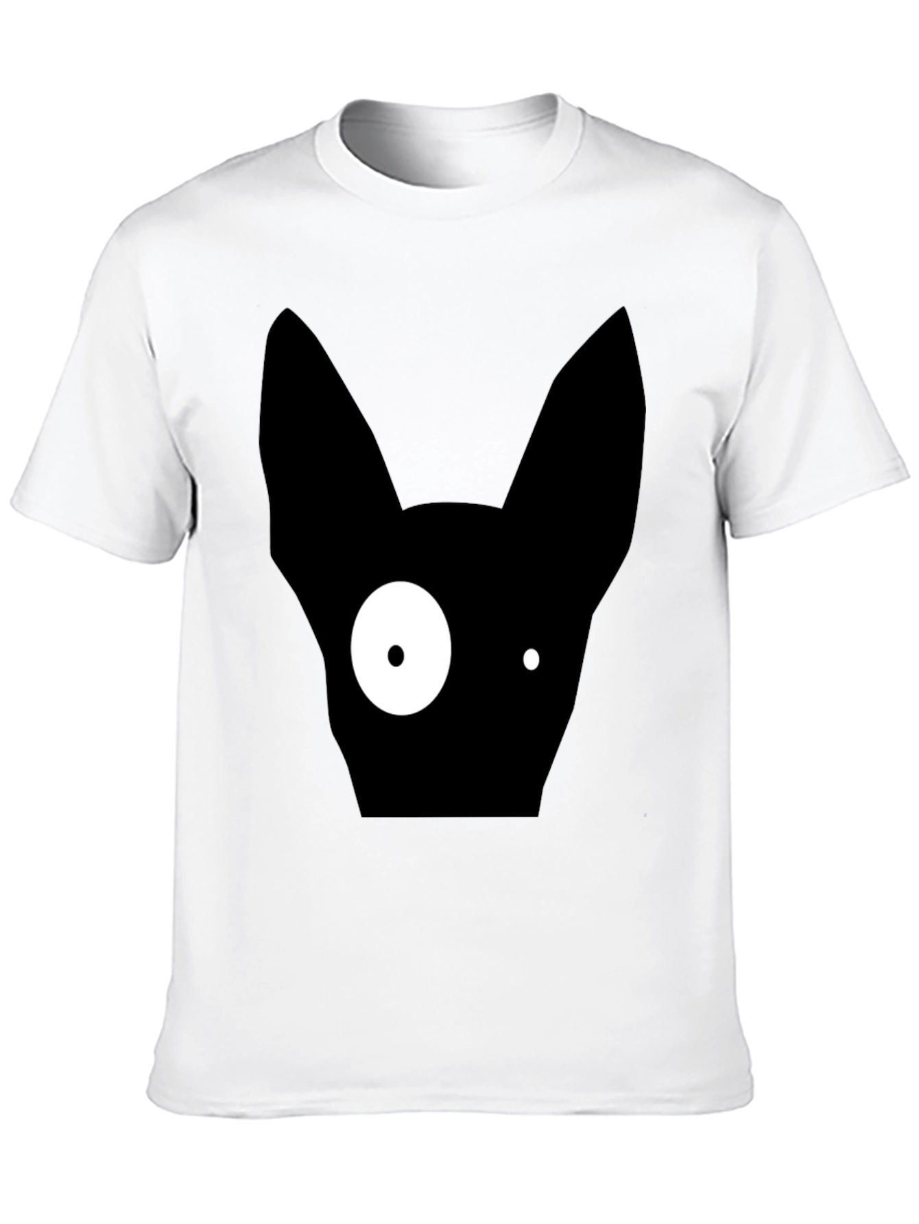 Abstract One-Eyed Cat Graphic T-Shirt